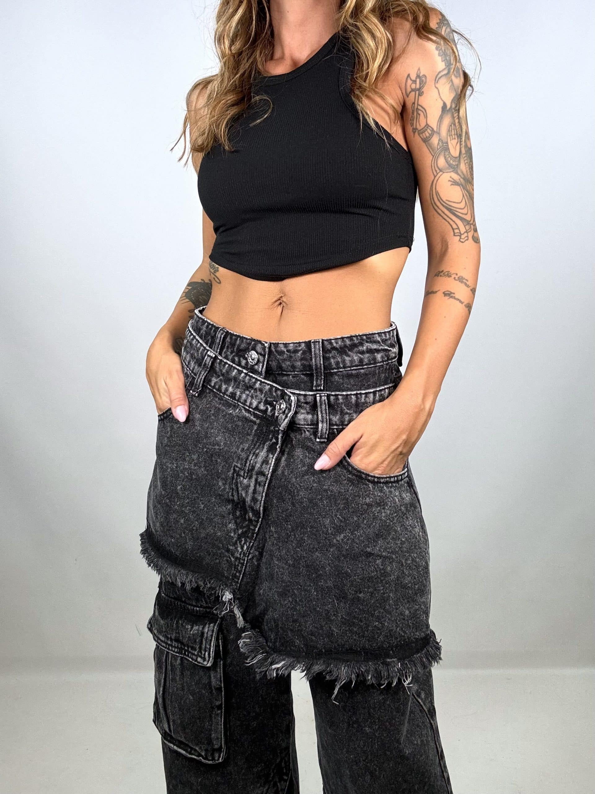 Jeans Vera Baddie  - Nero Slavato