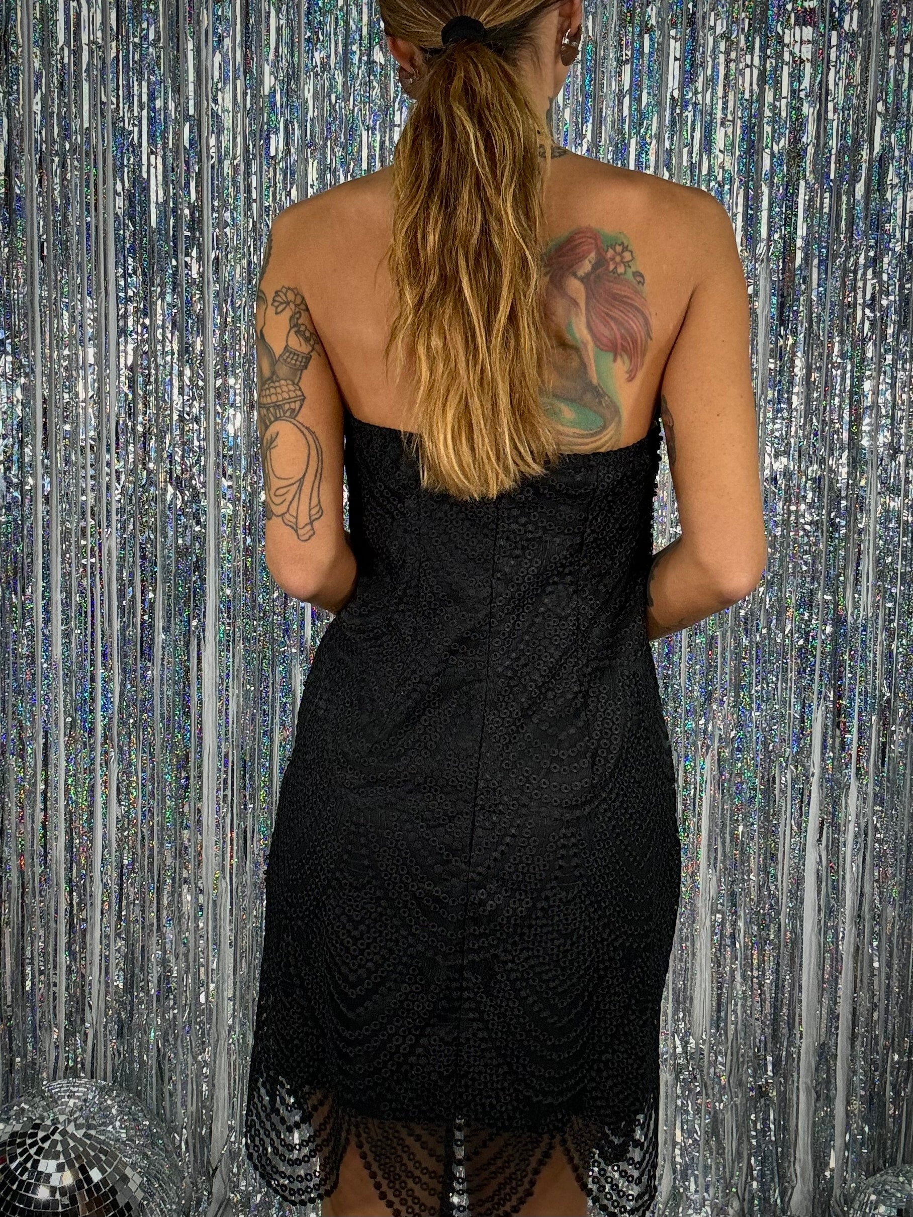 Dress Pizzo e Perle - Nero