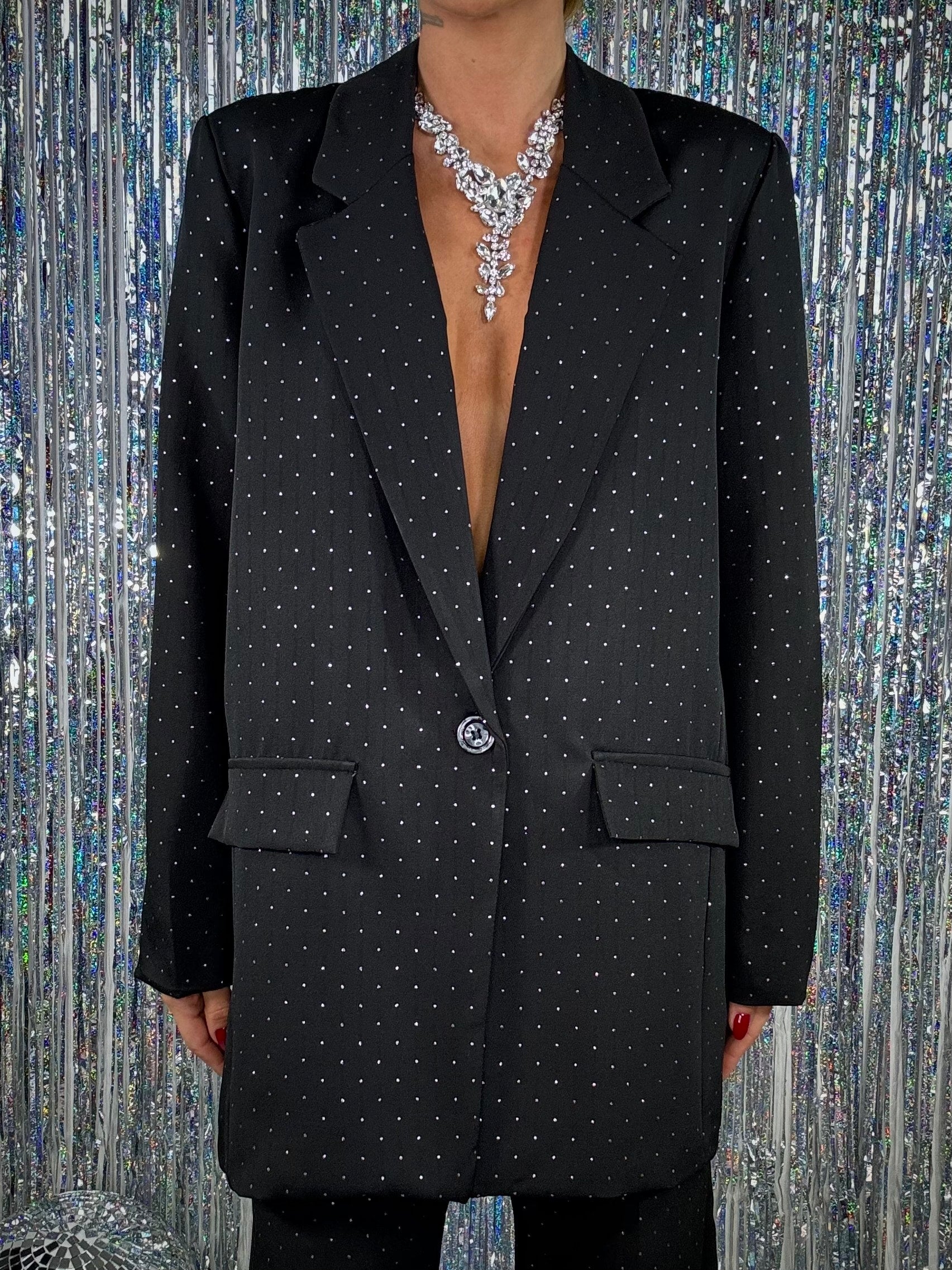 Completo Over Pantaloni ampi - Nero Strass