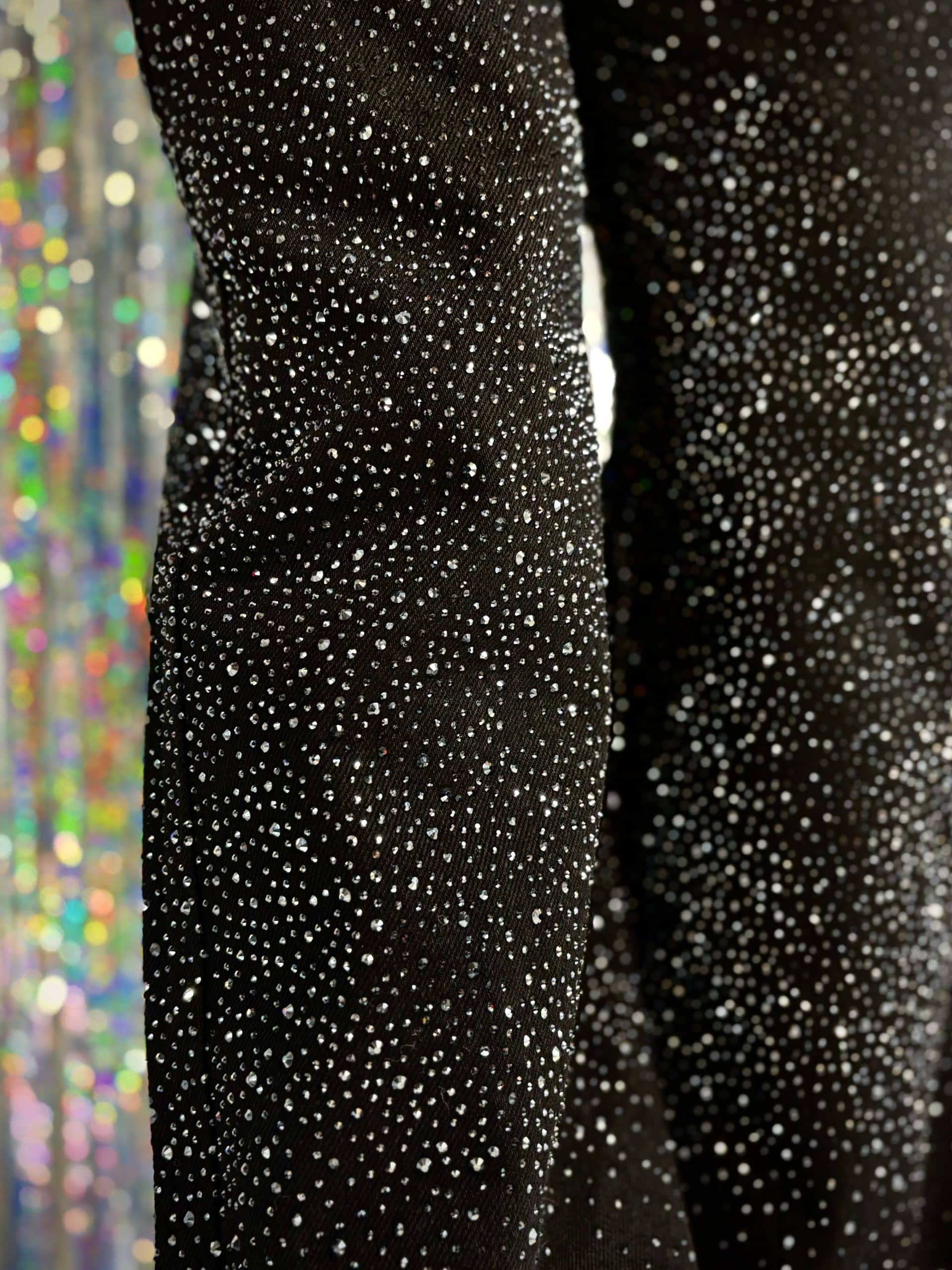 Jeans Wide Strass - Nero