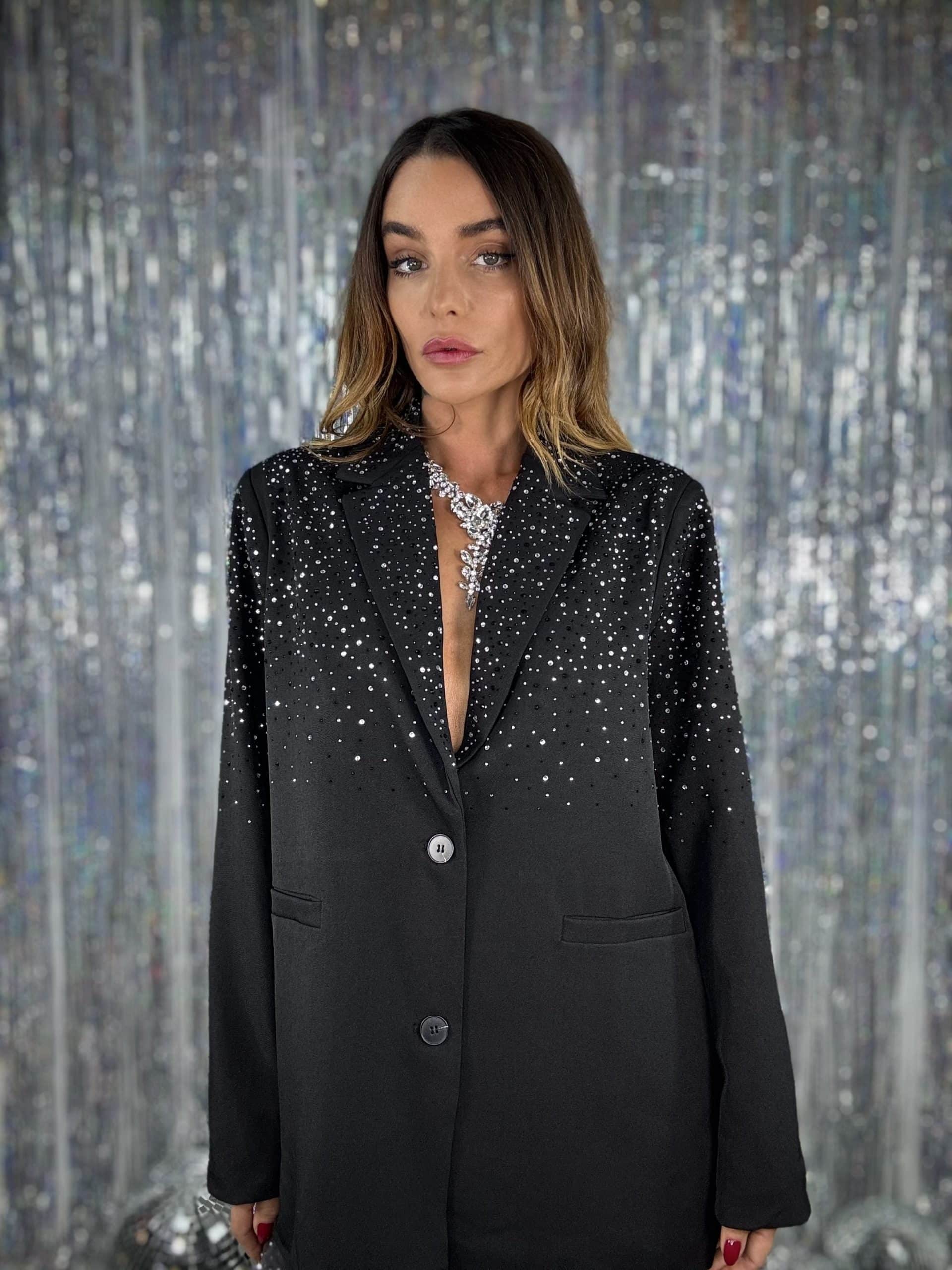 Blazer Over Diamond Waterfall - Nero