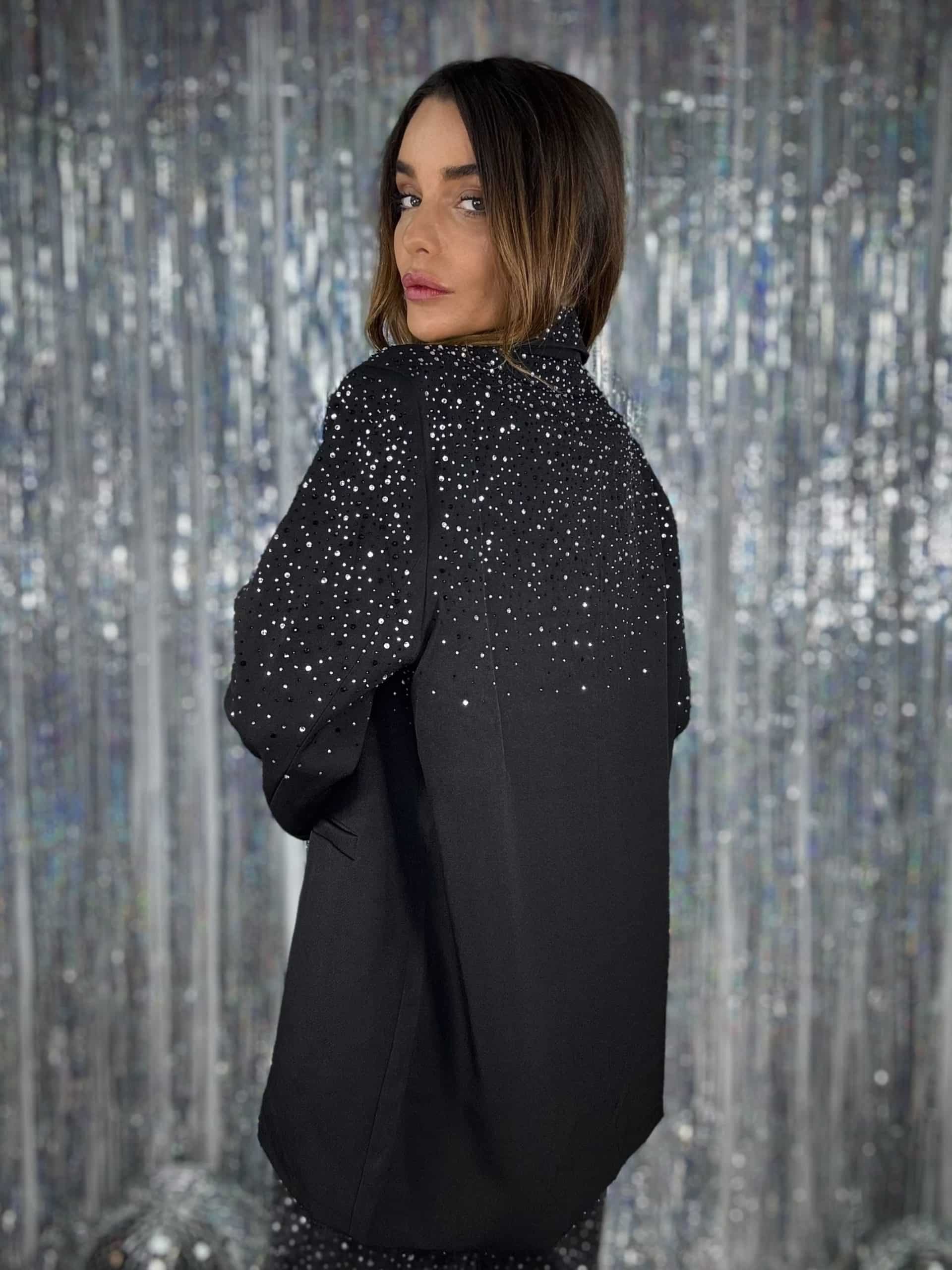 Blazer Over Diamond Waterfall - Nero