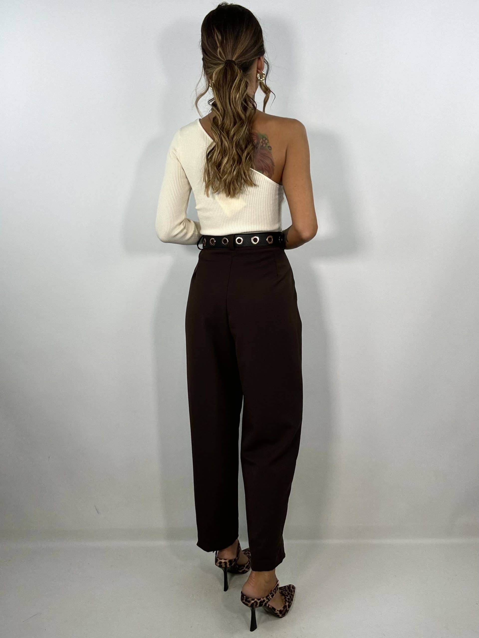 Pantaloni Doppia Pinces - Marrone.