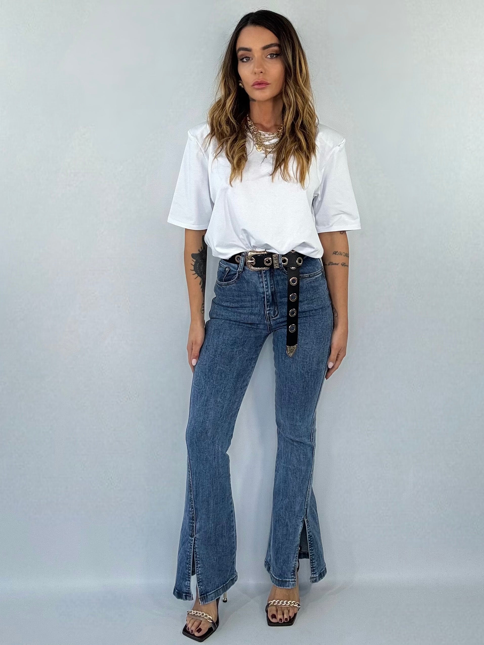 Jeans Kick Flare Push Up