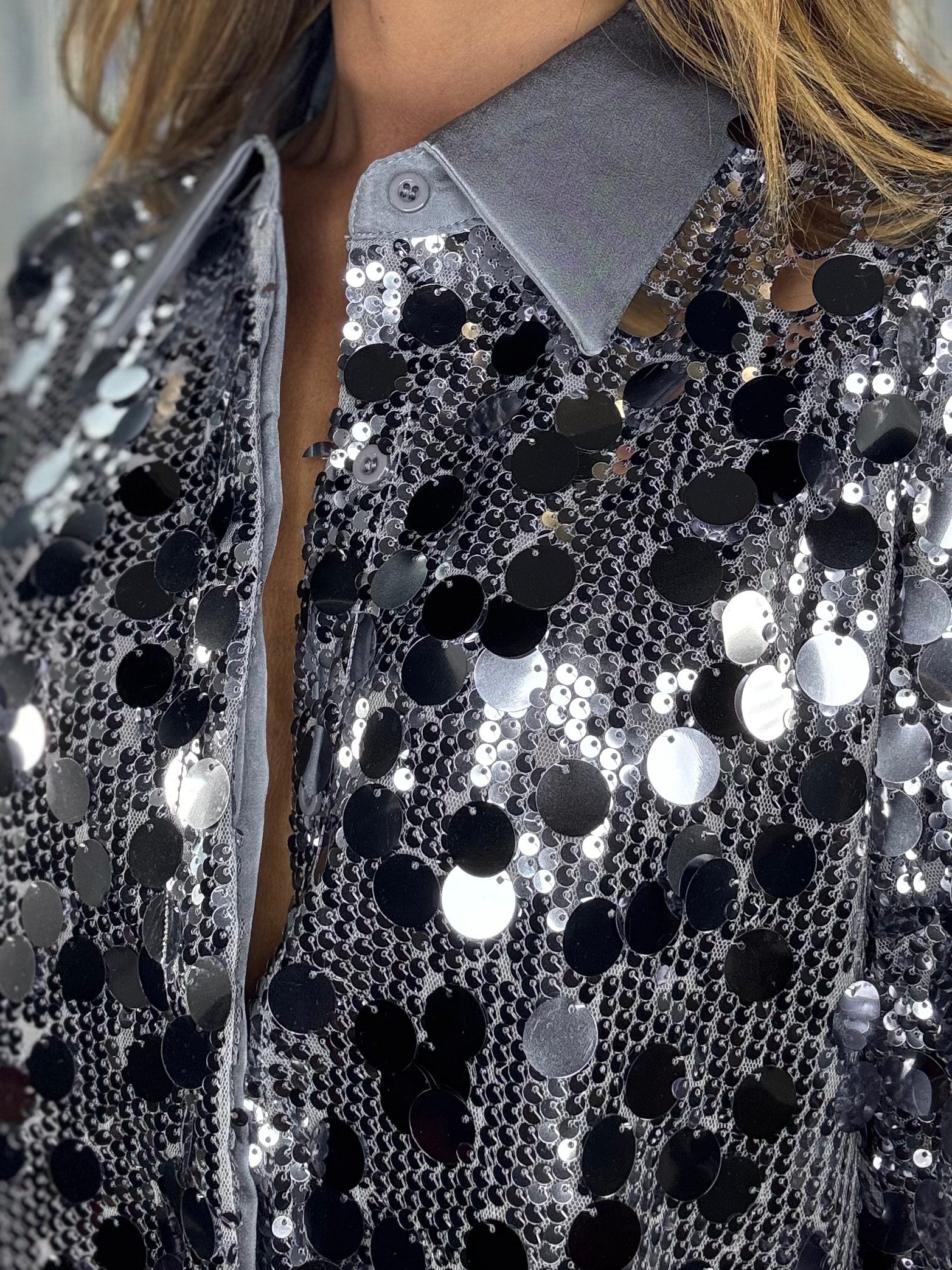 Camicia Paillettes - Argento