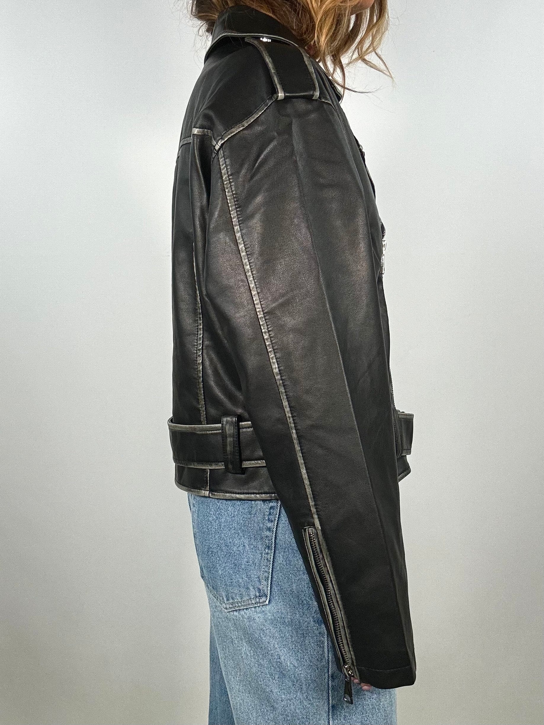 Chiodo Kurl Crop - Nero
