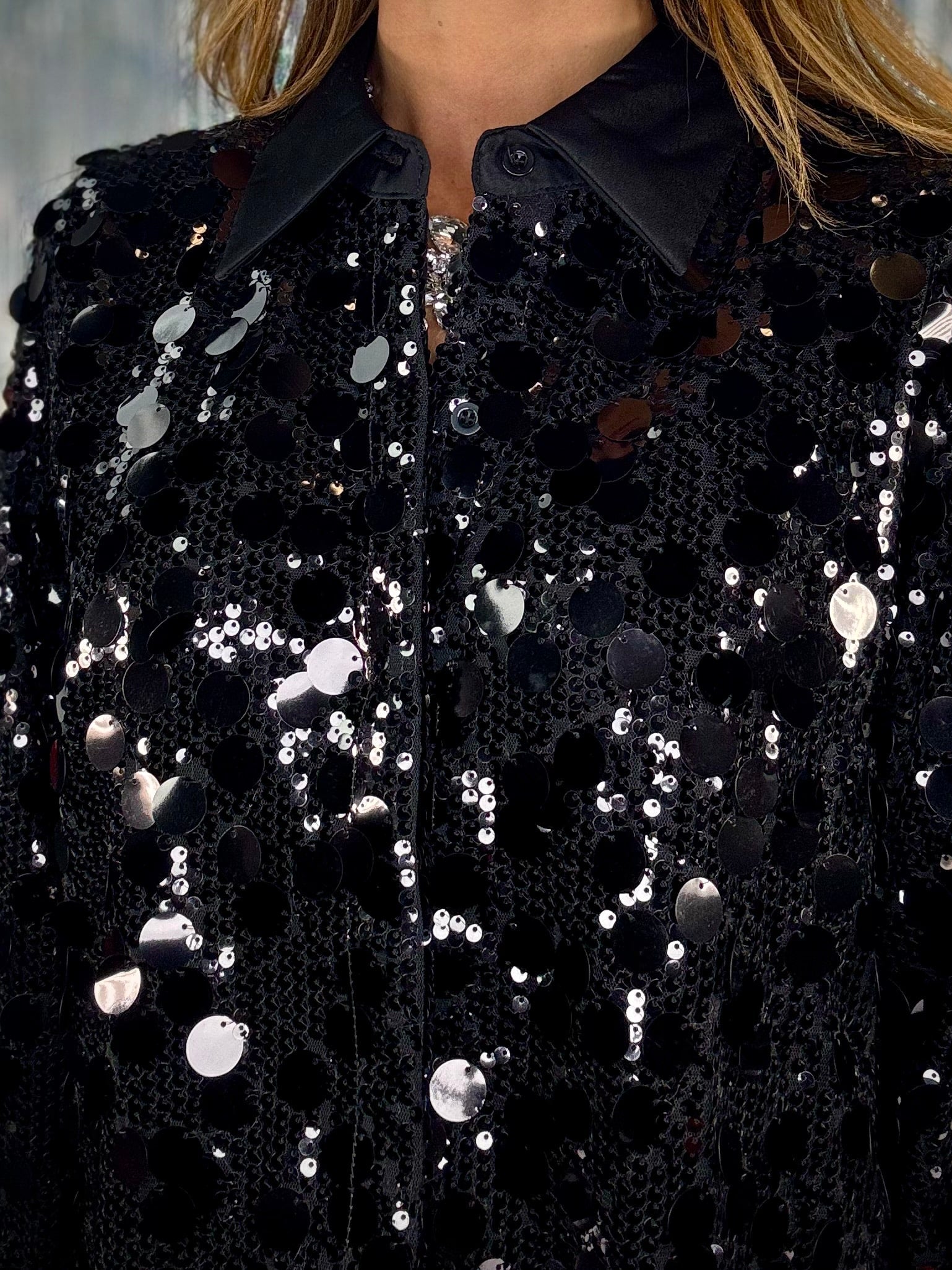 Camicia Paillettes - Nero