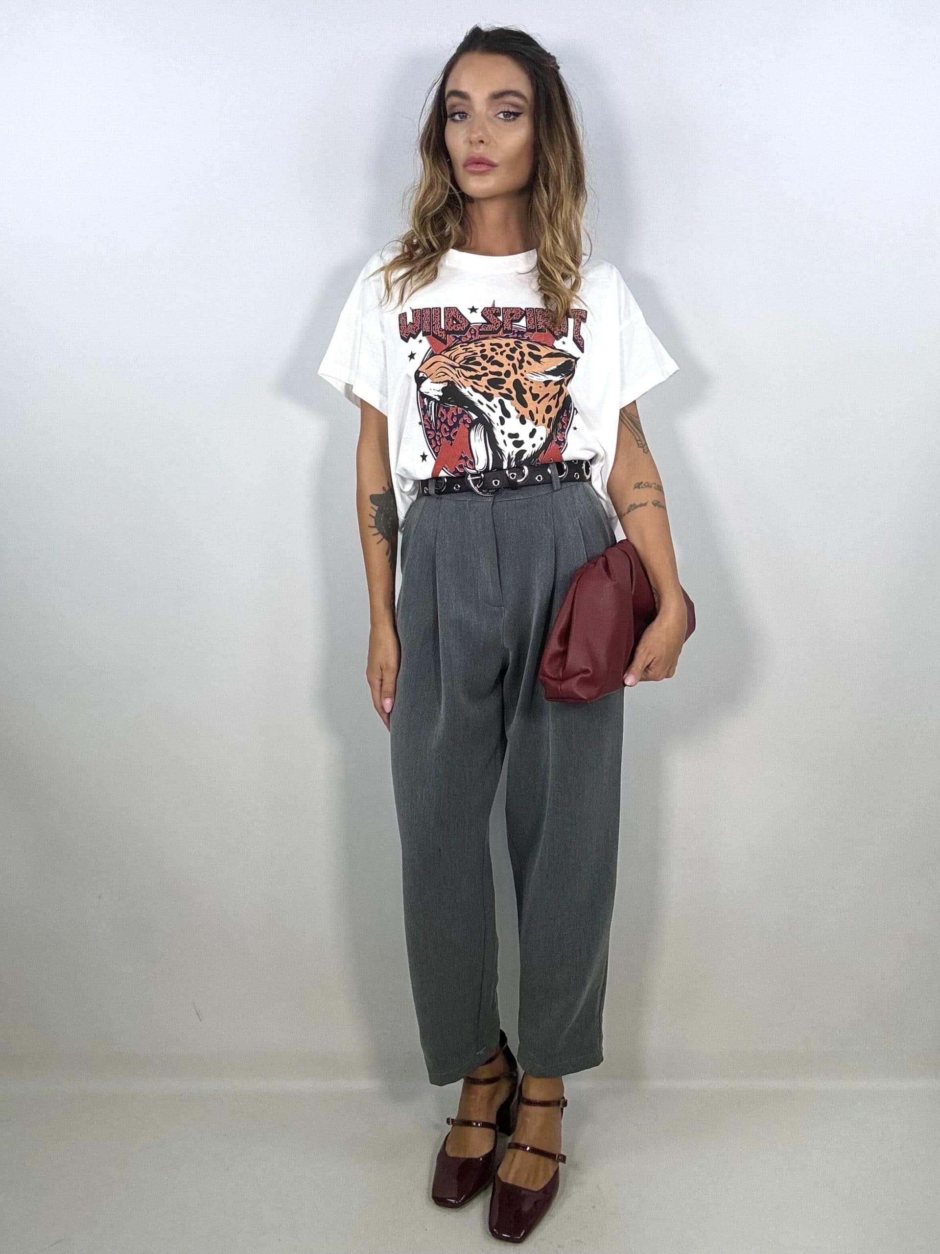Pantaloni Doppia Pinces - Grigio
