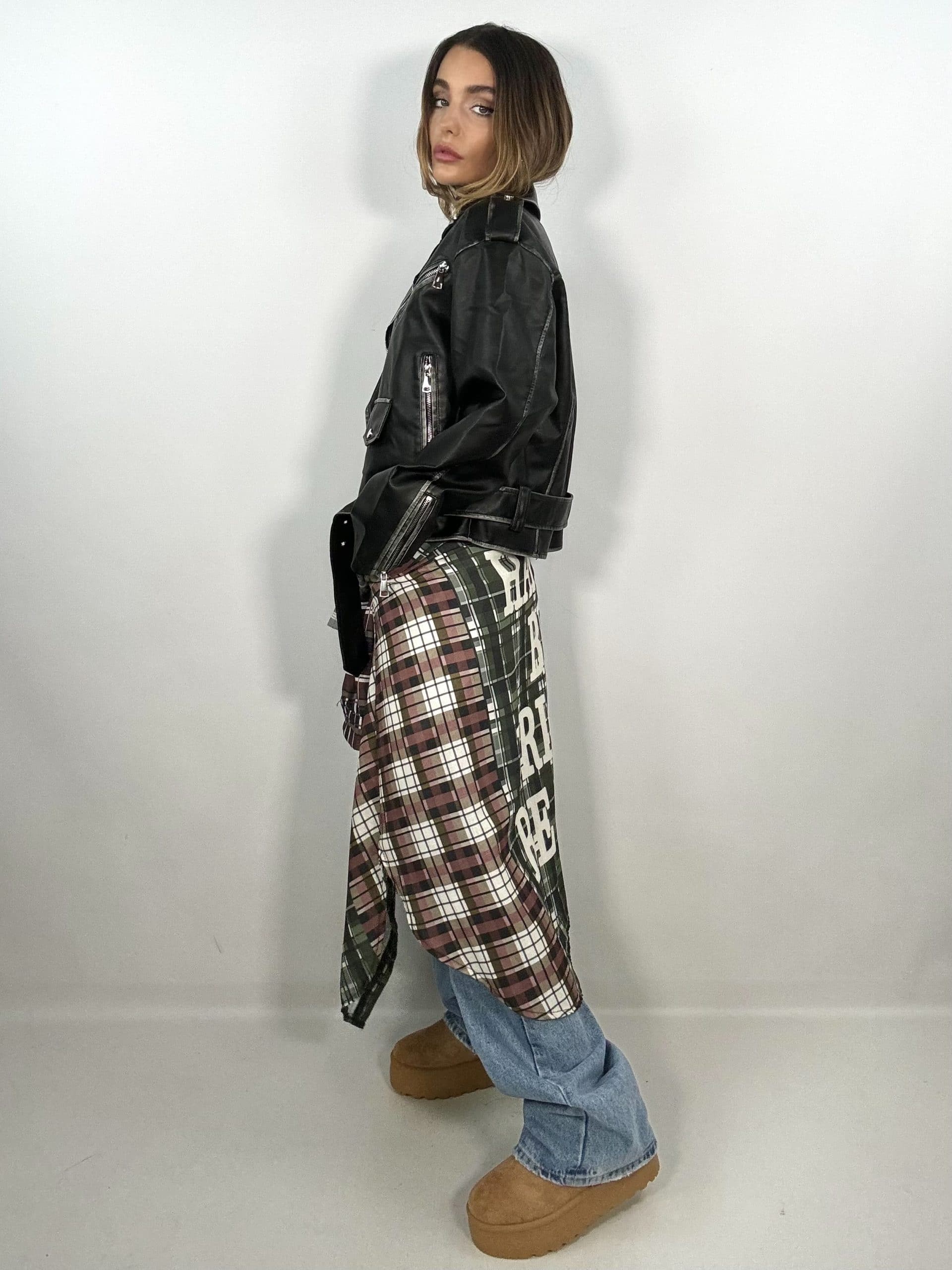 Chiodo Kurl Crop - Nero