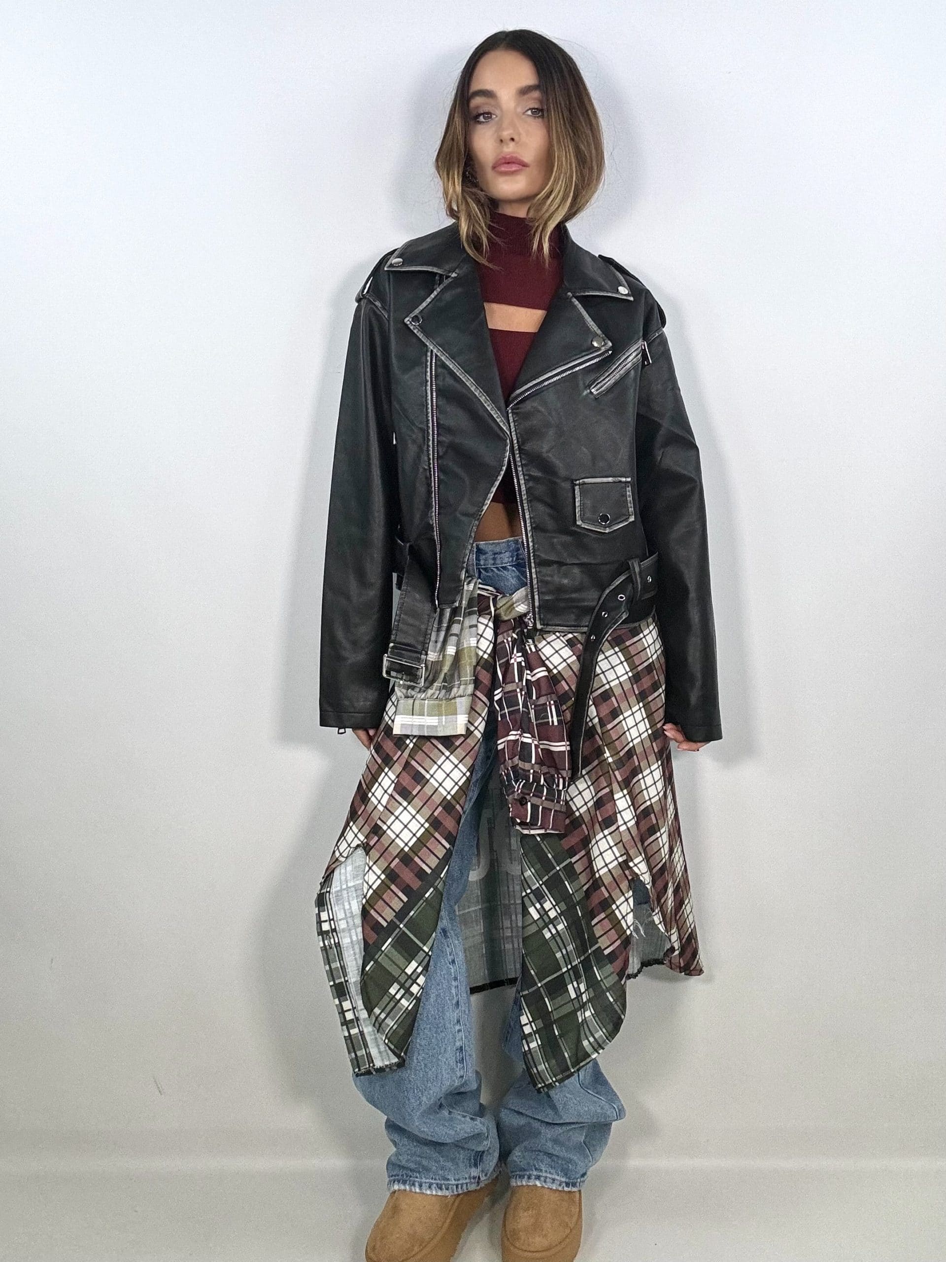 Chiodo Kurl Crop - Nero