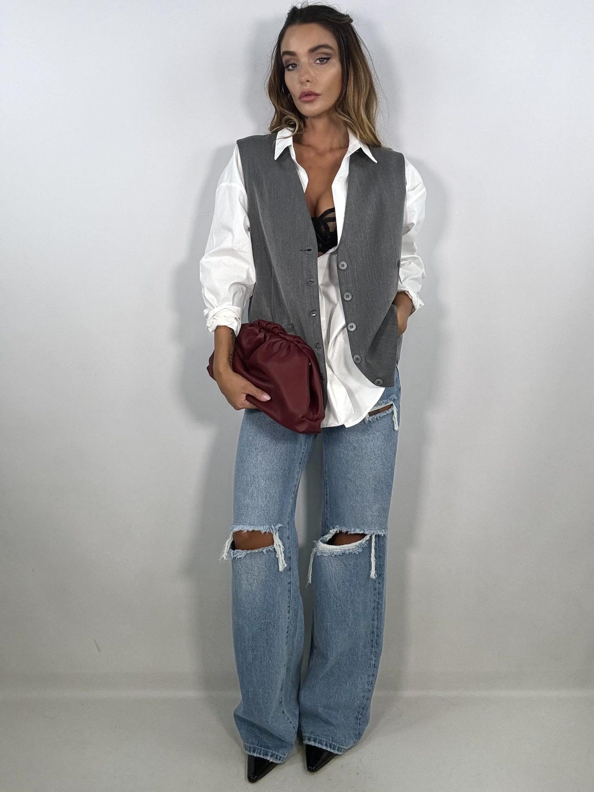 Jeans Wide Fit  3 Strappi - Medium Wash