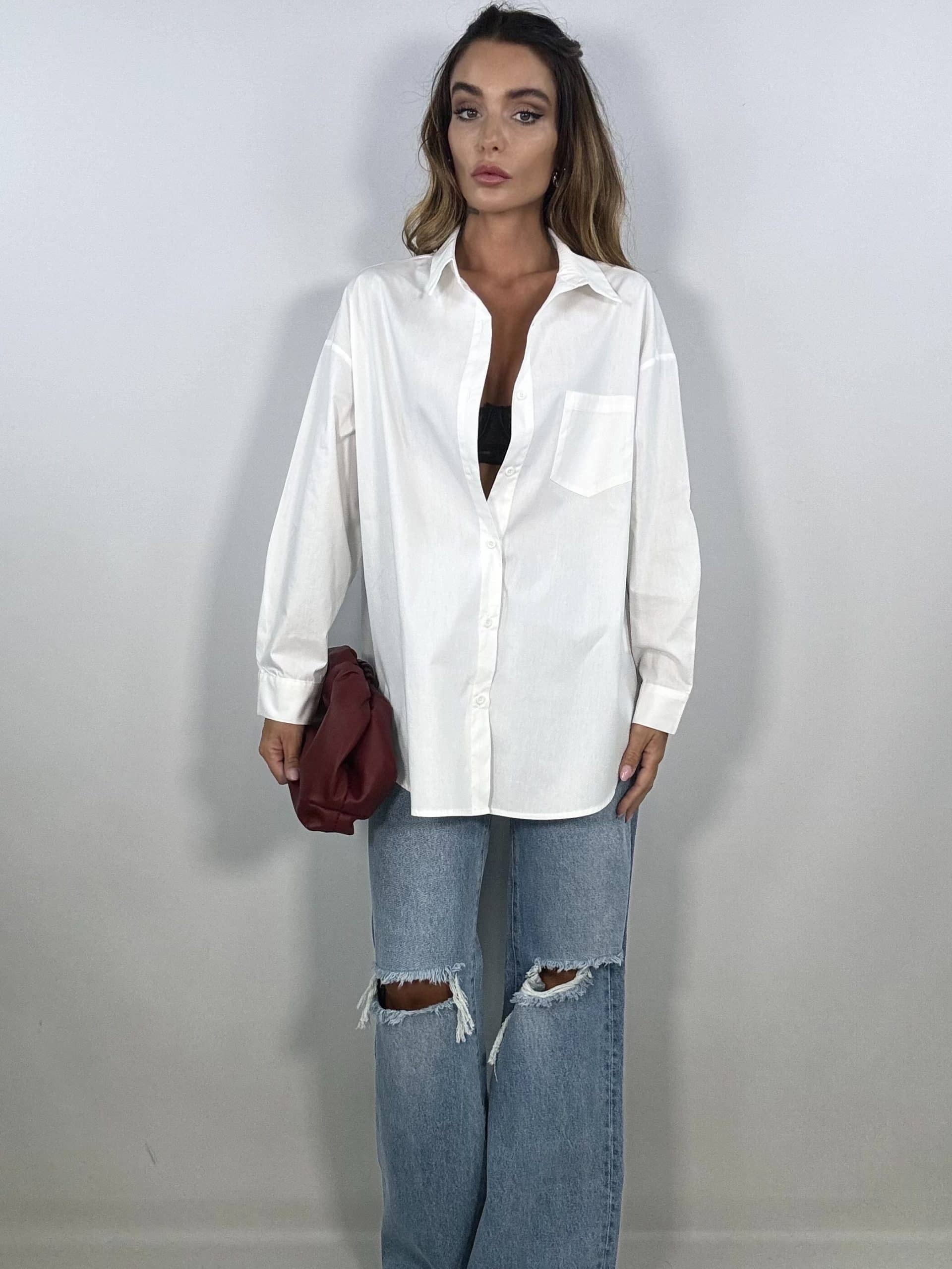 Camicia Oversize Taschino - Bianco.