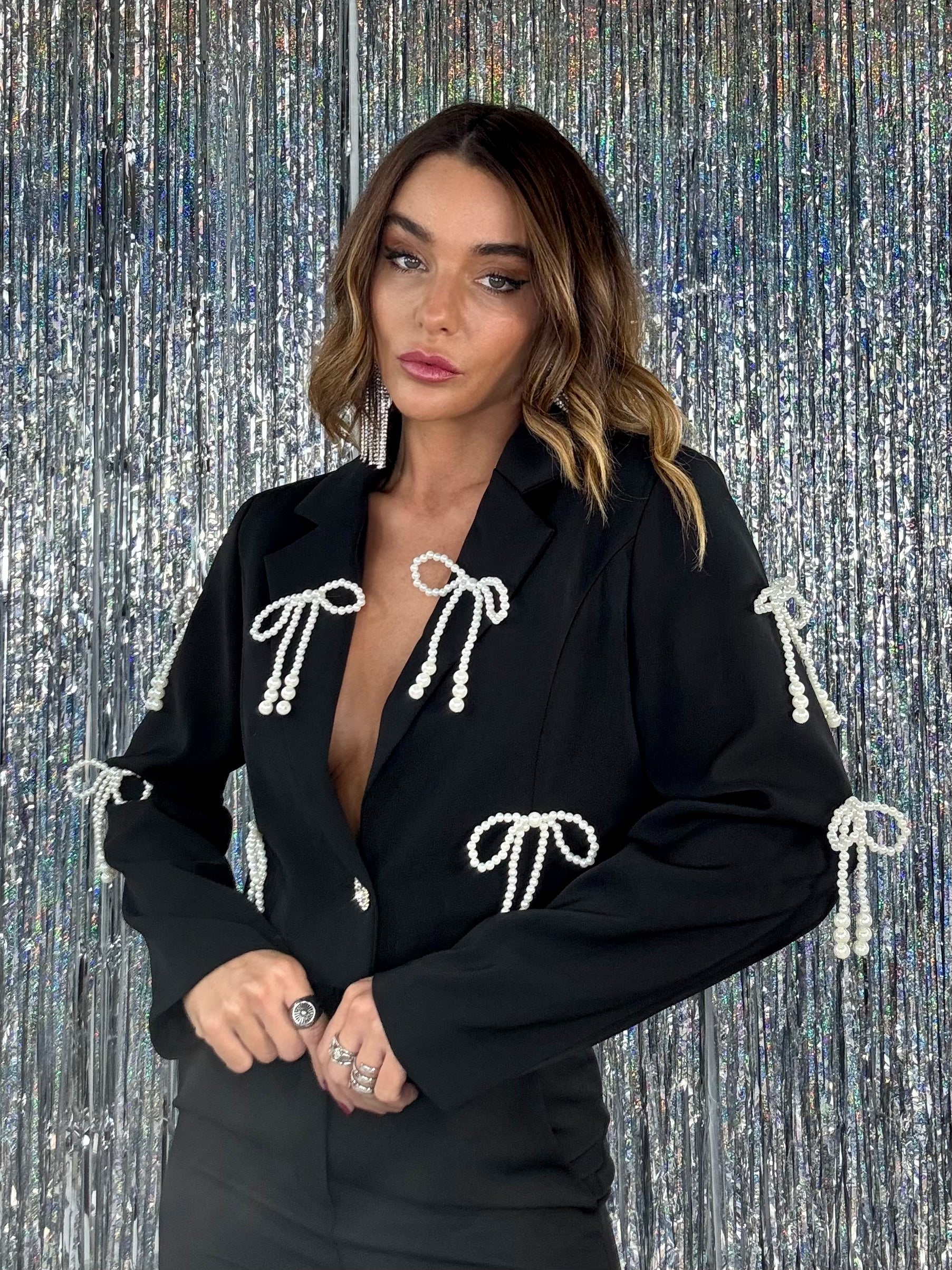 Blazer Fiocchi Perle Super Crop - Nero