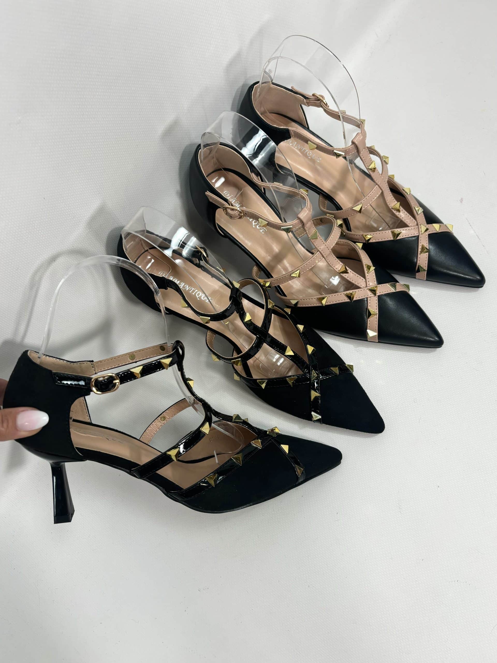 Décolleté Studs con Borchie - Nero