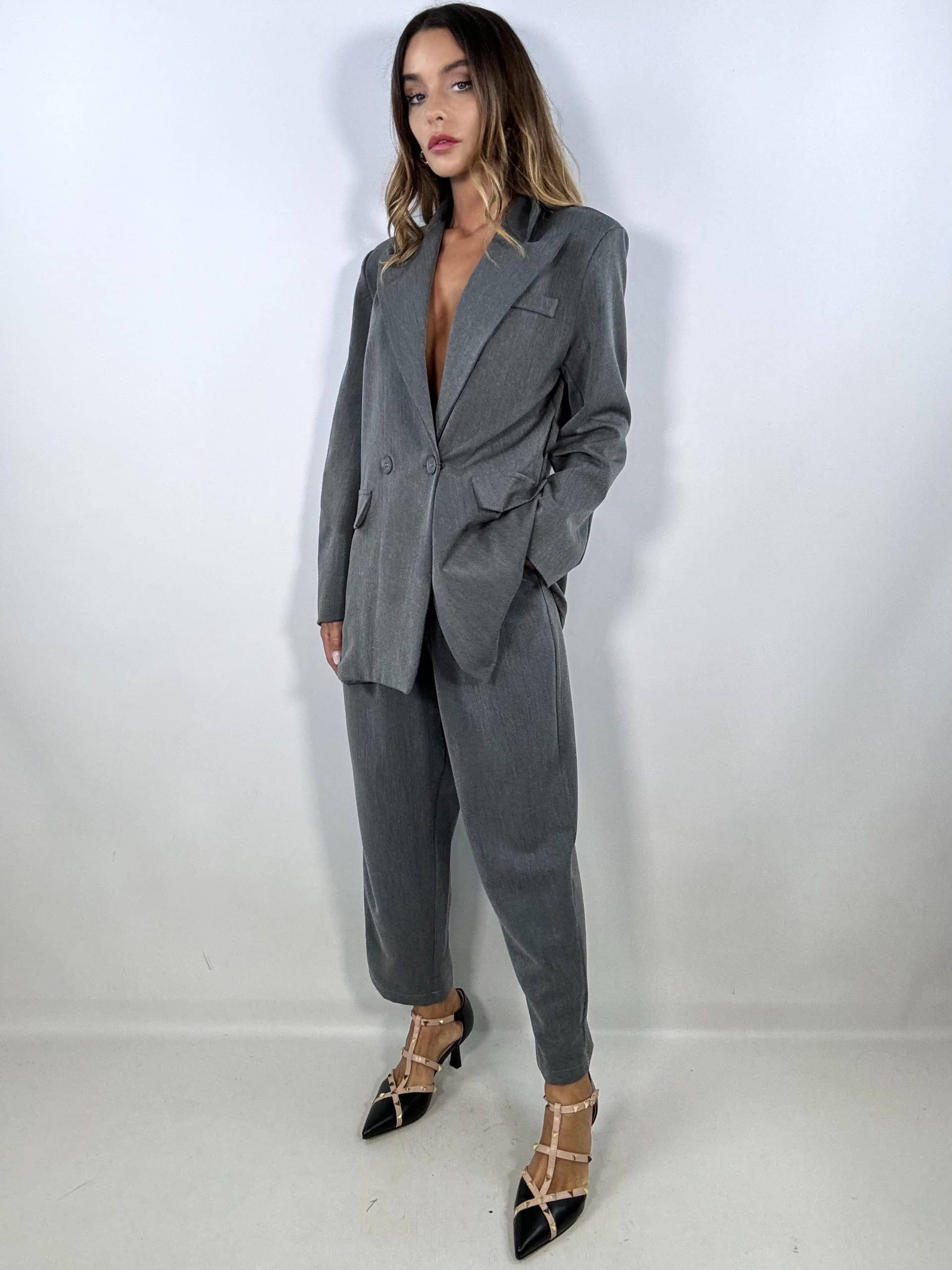 Blazer Completo Kimono - Grigio