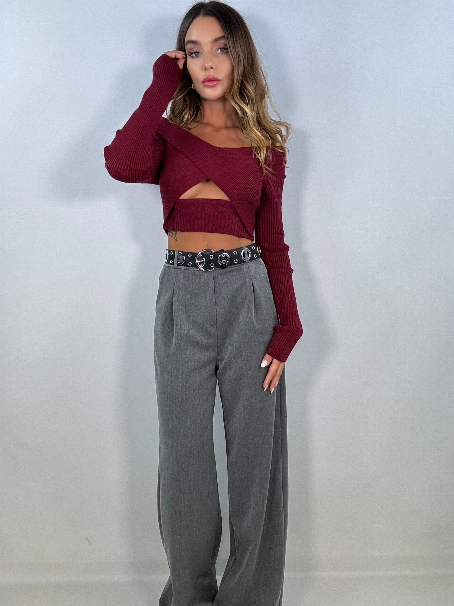 Pantaloni Completo Wide - Grigio