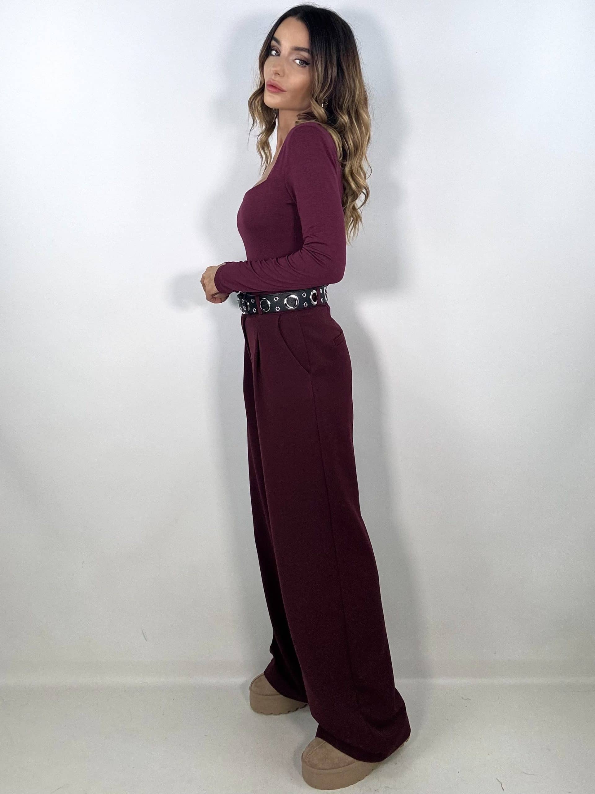 Pantaloni Completo Wide - Bordeaux