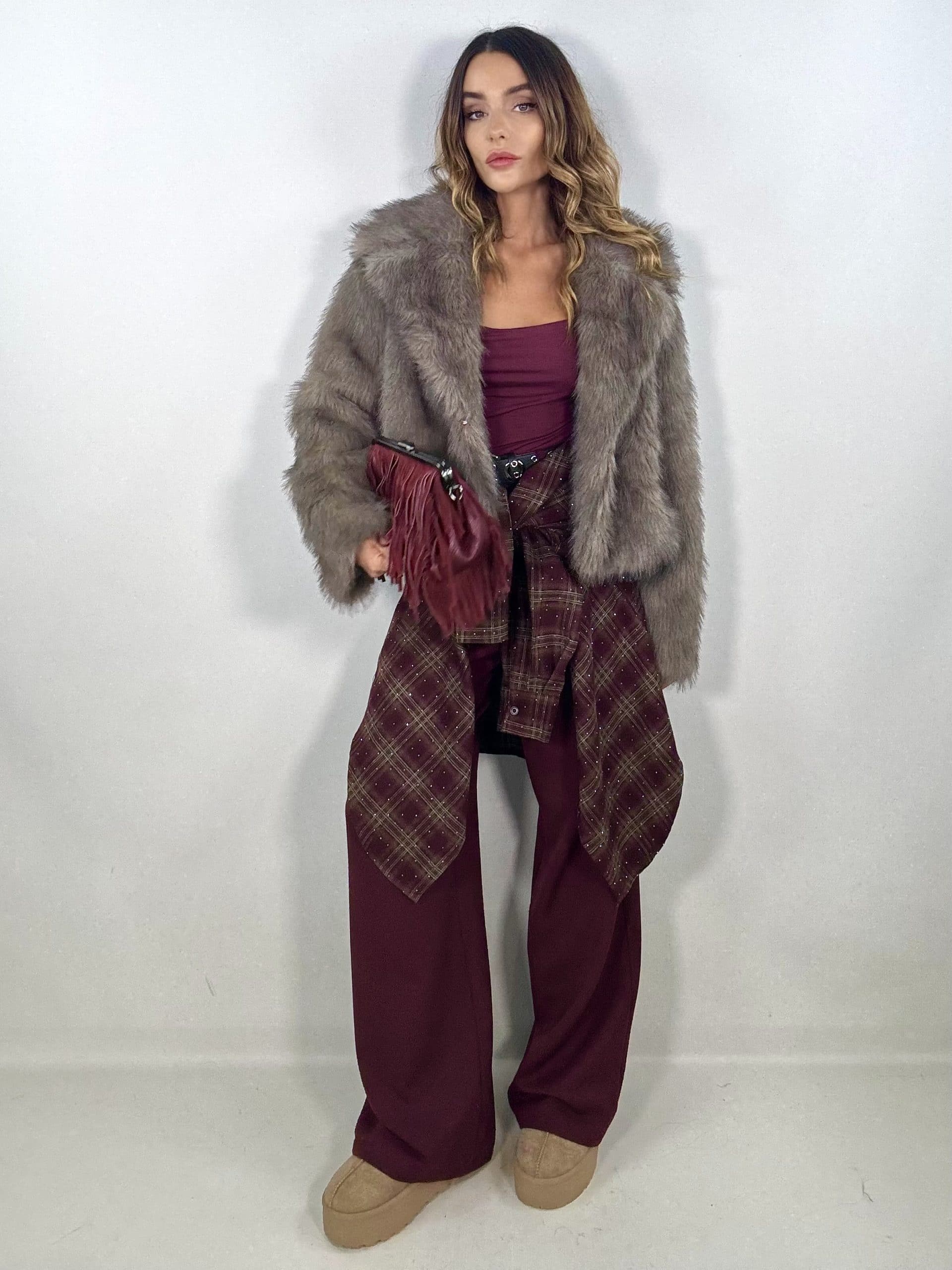 Pantaloni Completo Wide - Bordeaux