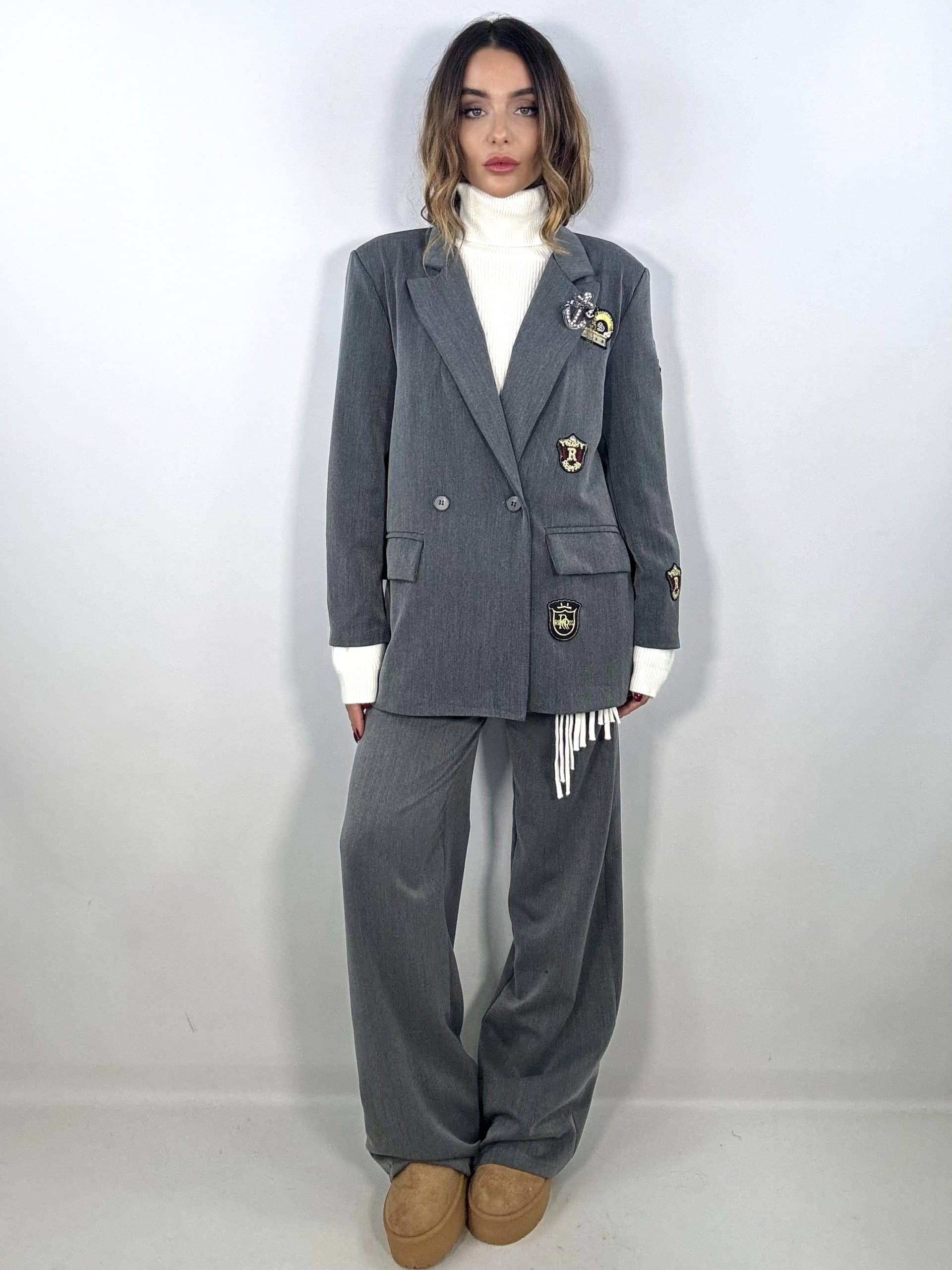 Pantaloni Completo Wide - Grigio