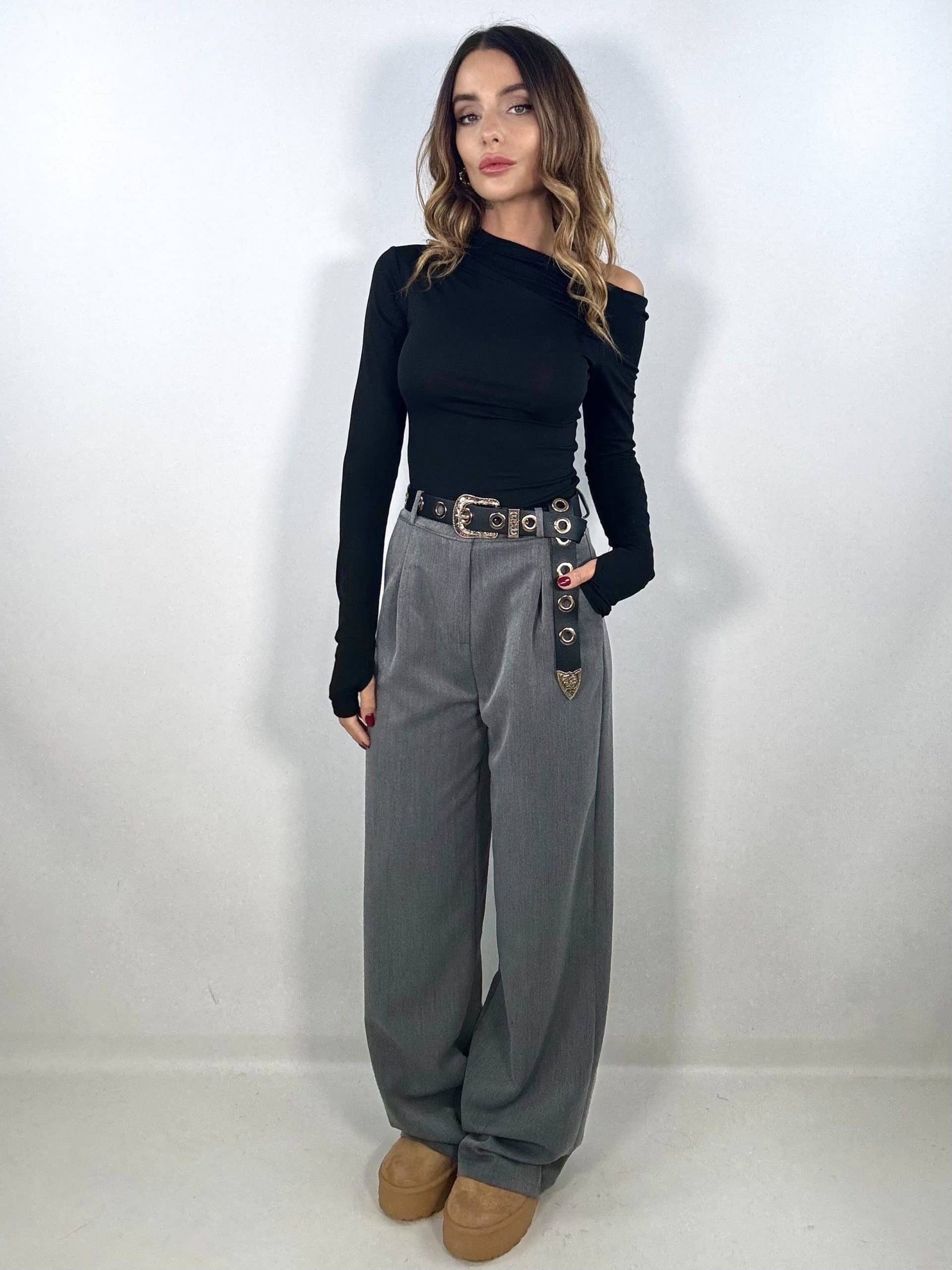 Pantaloni Completo Wide - Grigio