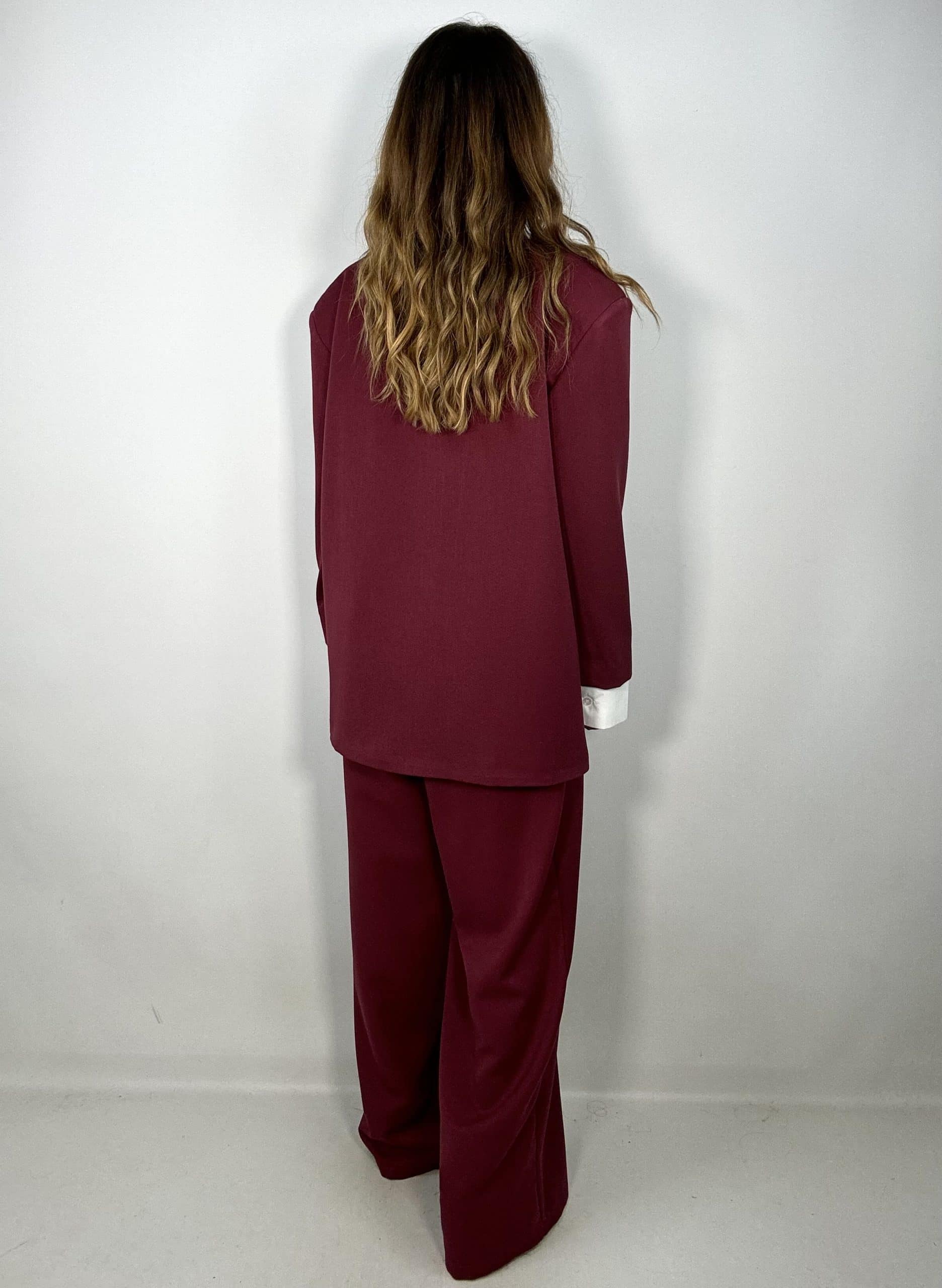 Blazer Super Over con Maxi Polsini  - Bordeaux