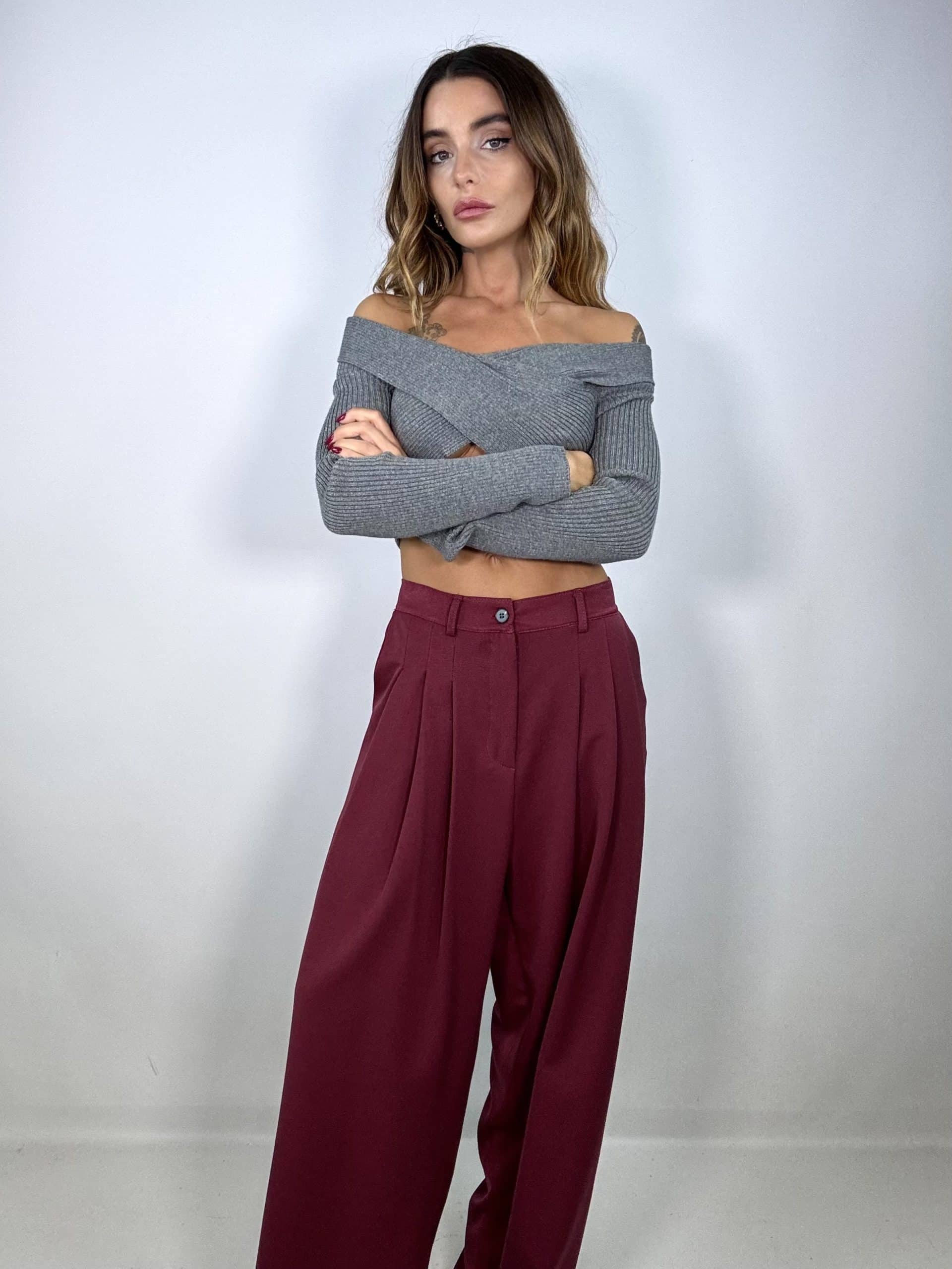 Maglia Crop Underboob - Grigio