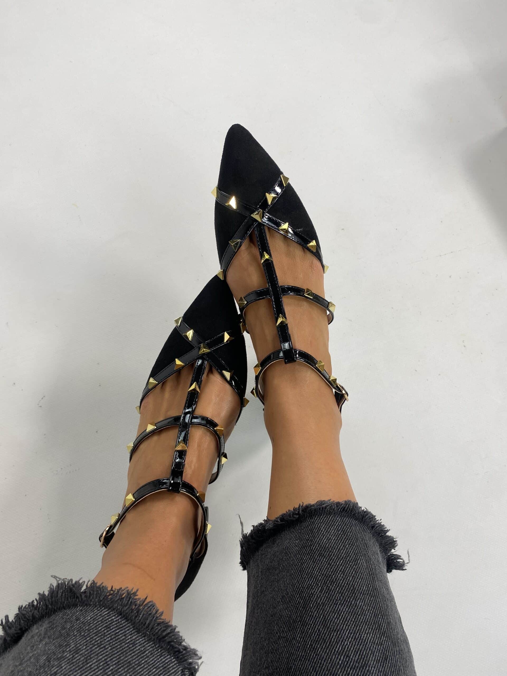 Ballerina Studs con Borchie - Nero