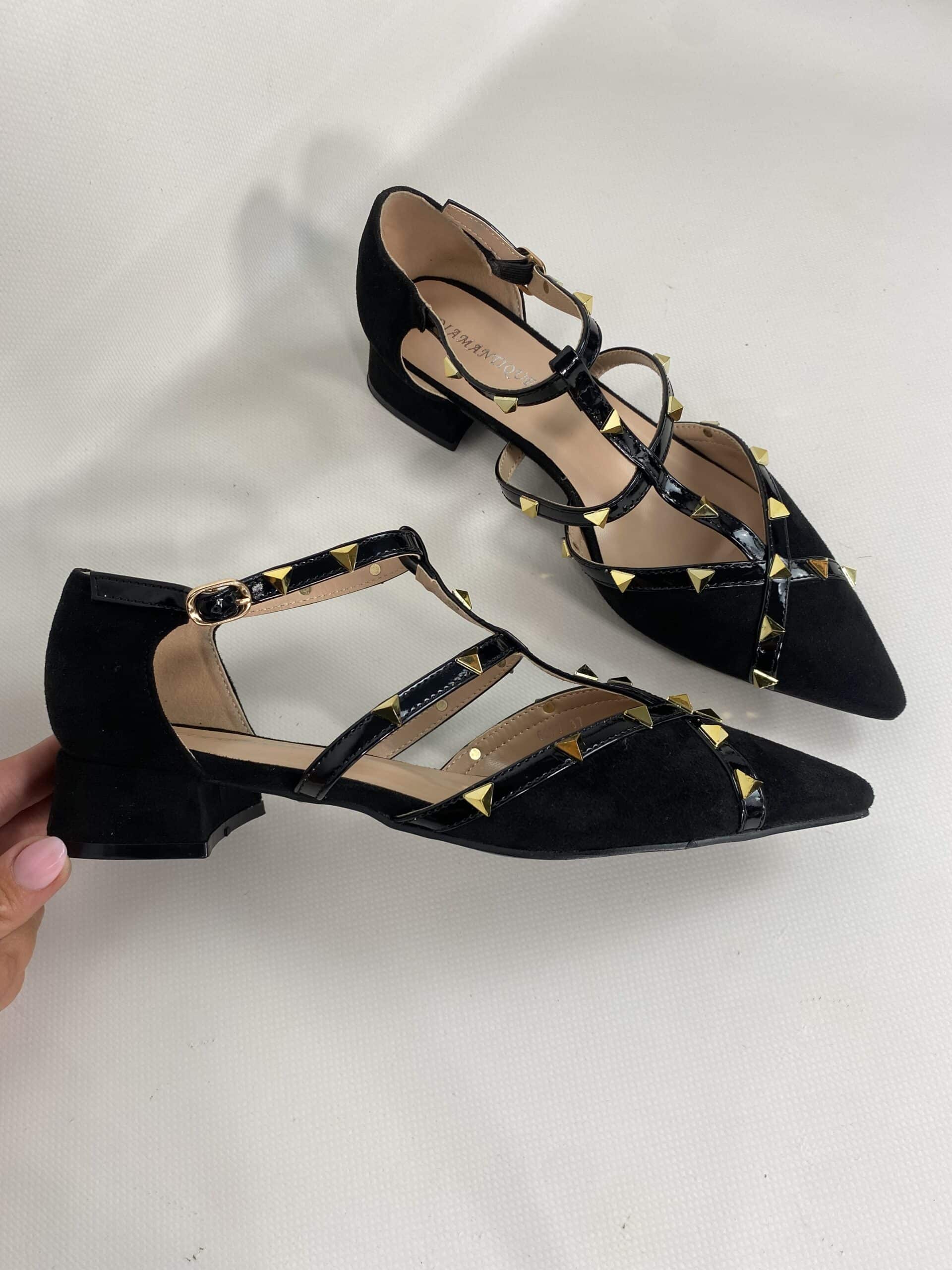 Ballerina Studs con Borchie - Nero