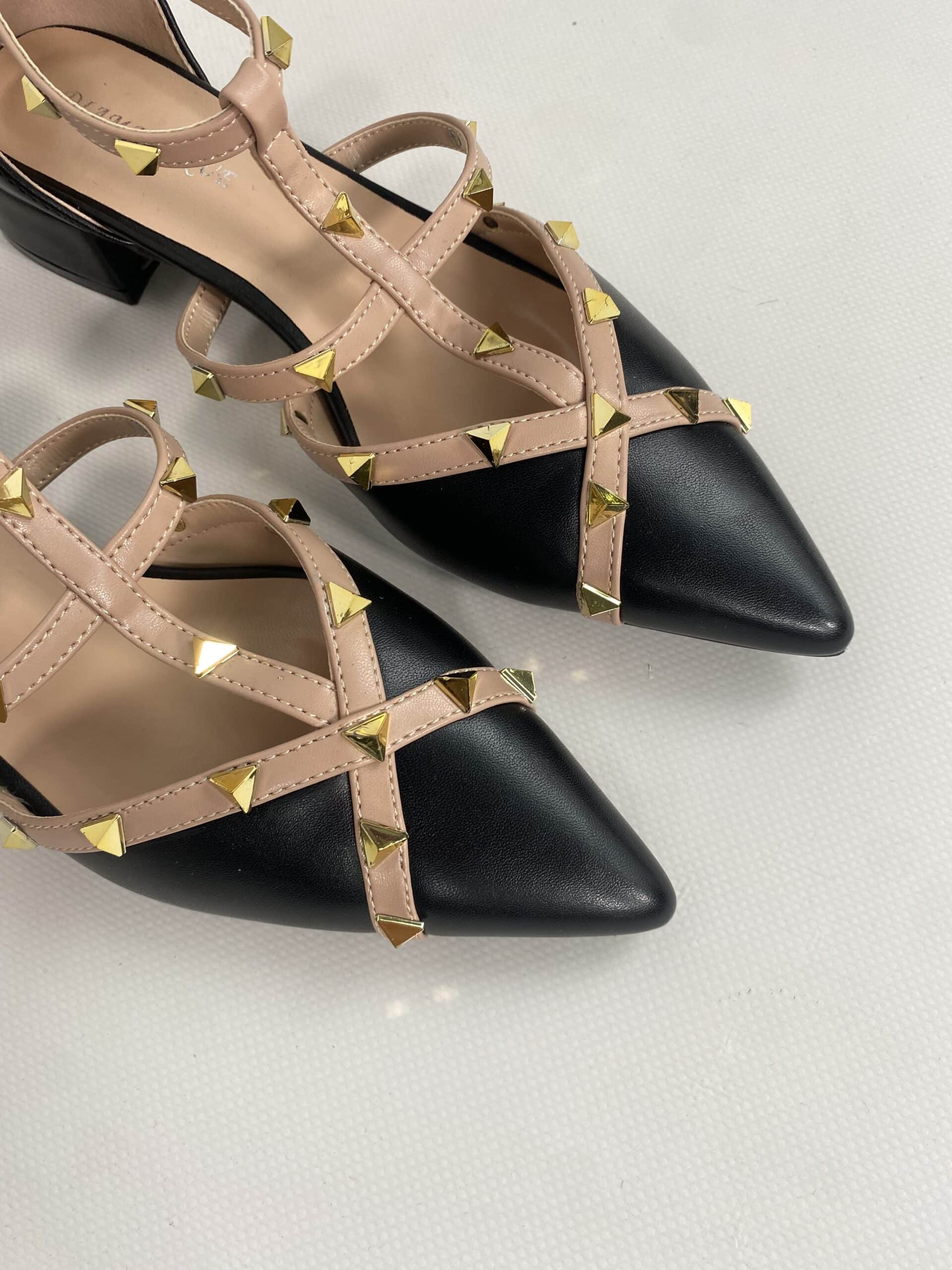 Ballerina Studs con Borchie - Bicolor Nero/ Nude