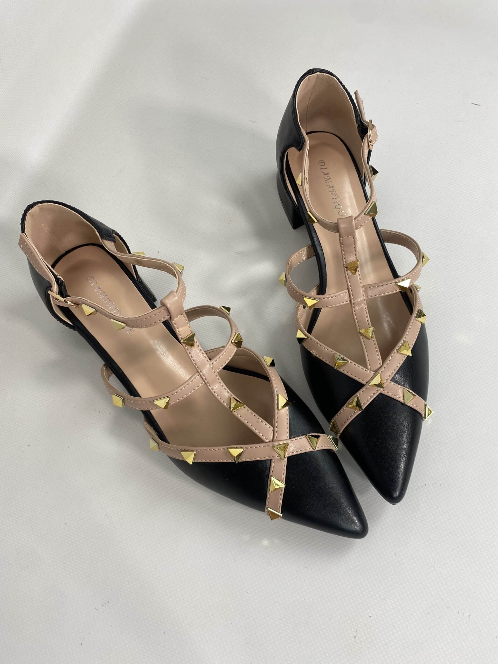 Ballerina Studs con Borchie - Bicolor Nero/ Nude