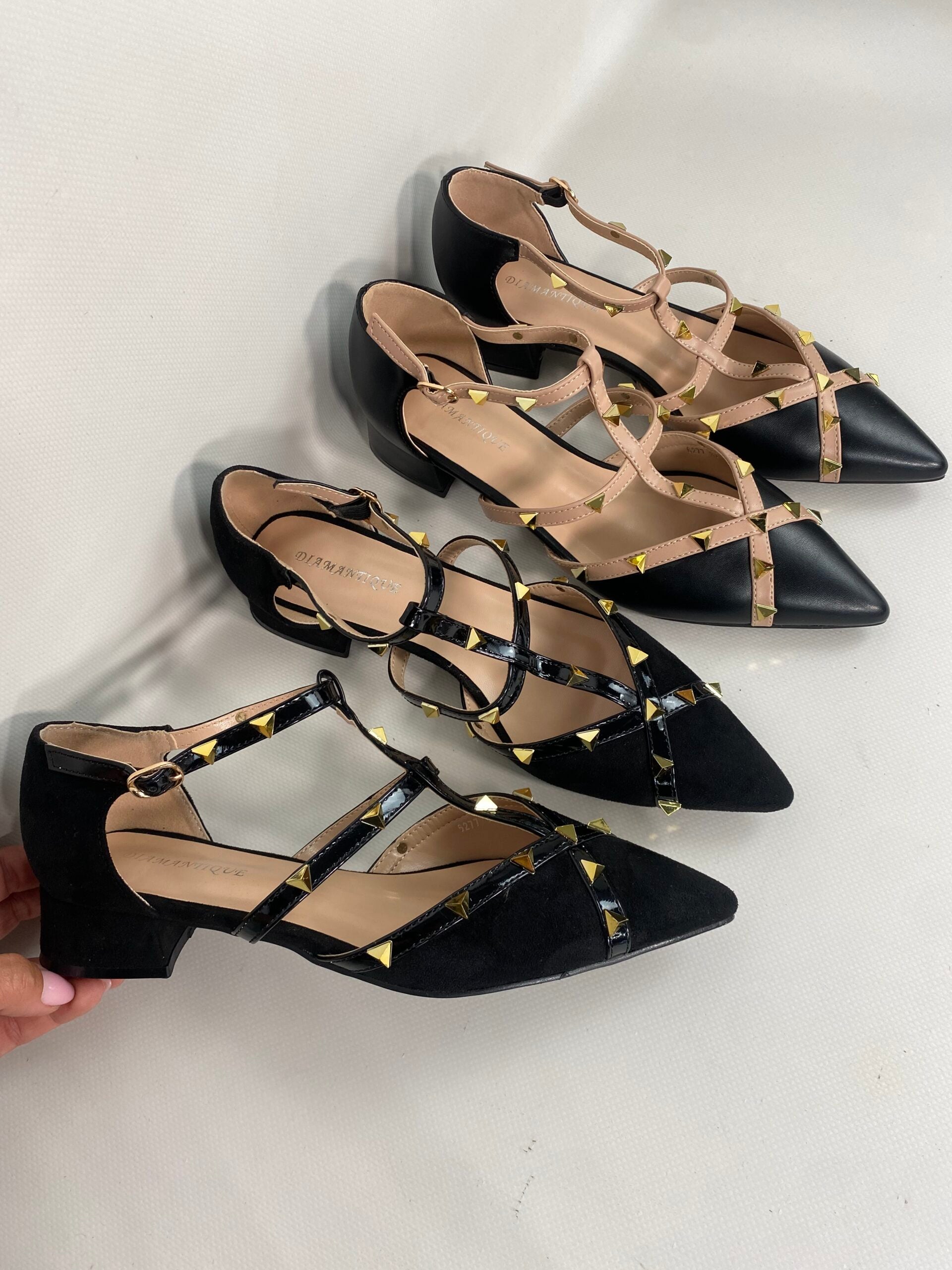 Ballerina Studs con Borchie - Nero