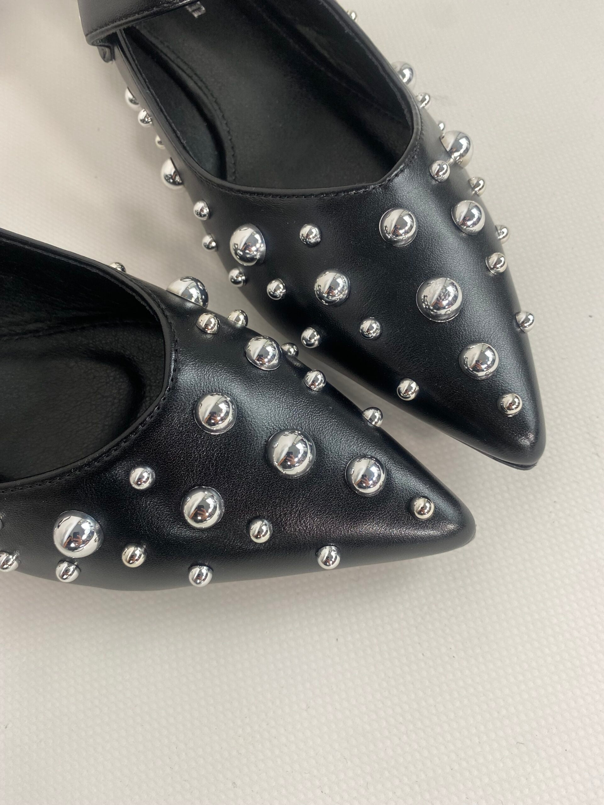 Ballerina Mary Jane Con Borchie - Nero