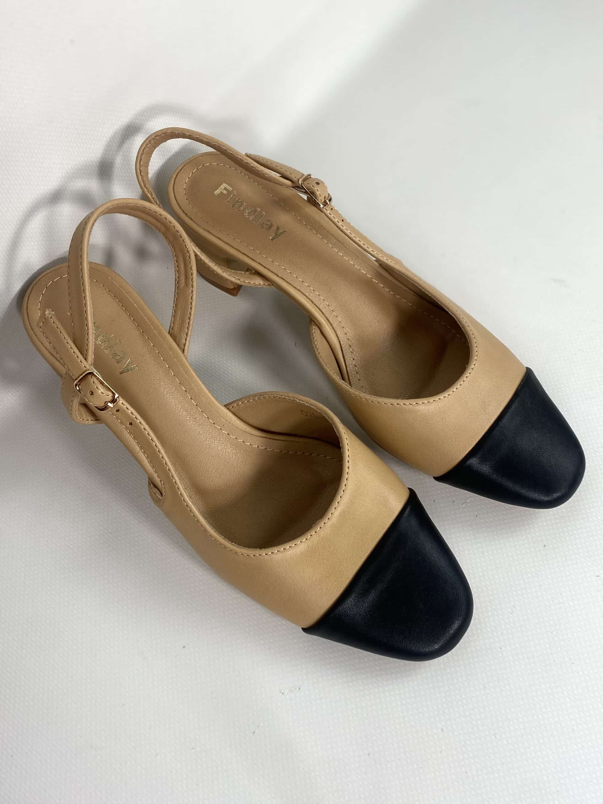 Slingback Bon Ton - Bicolor Nude / Nero.