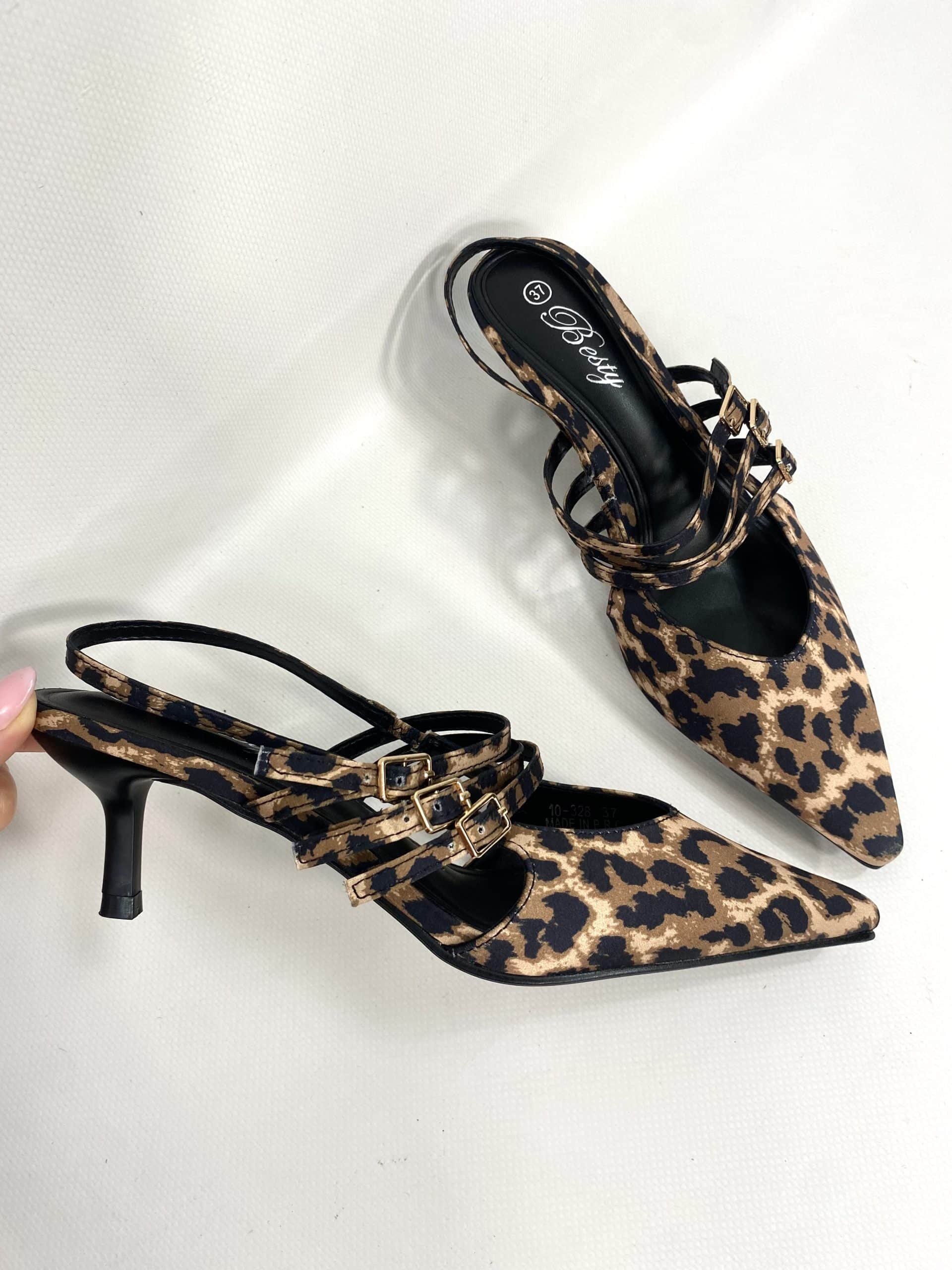 Slingback Tre Cinturini - Leopardo