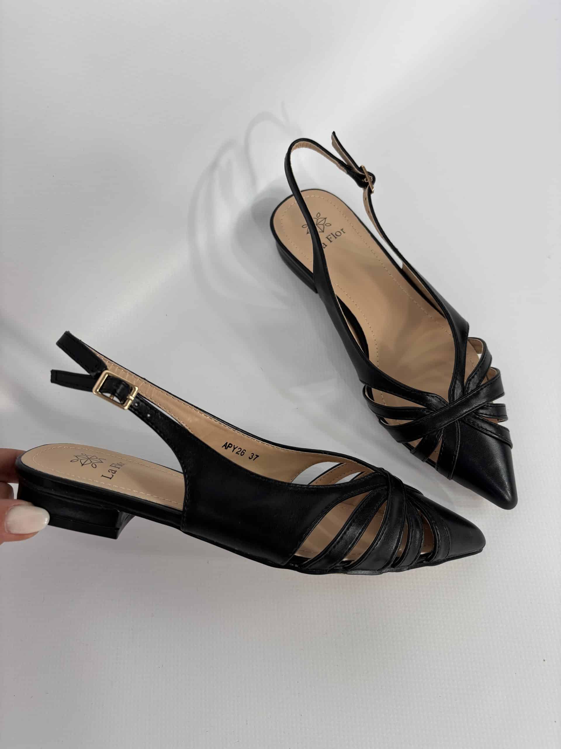 Slingback Silla Baby Flat - Nero
