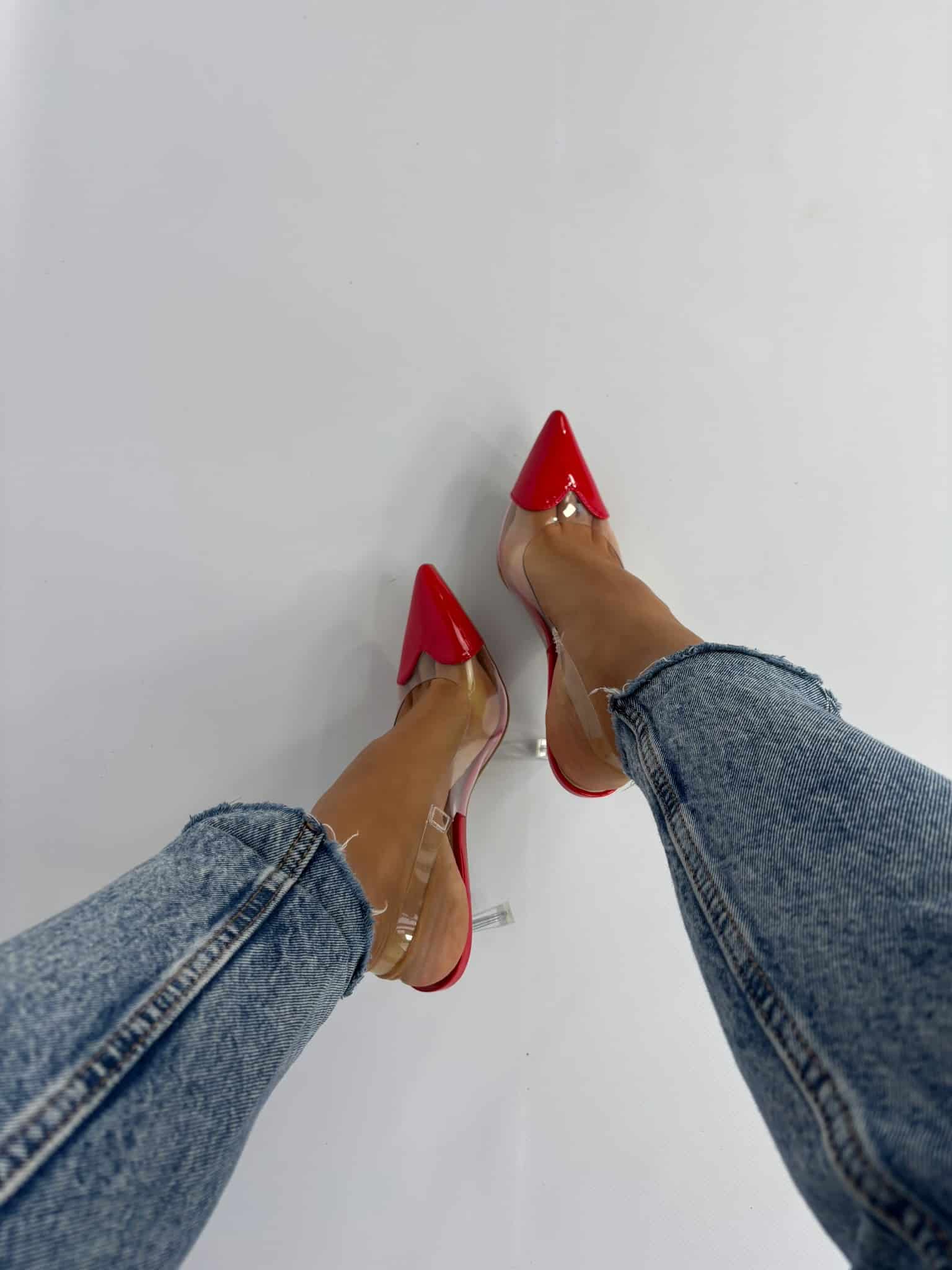 Slingback Pvc Cuore - Rosso