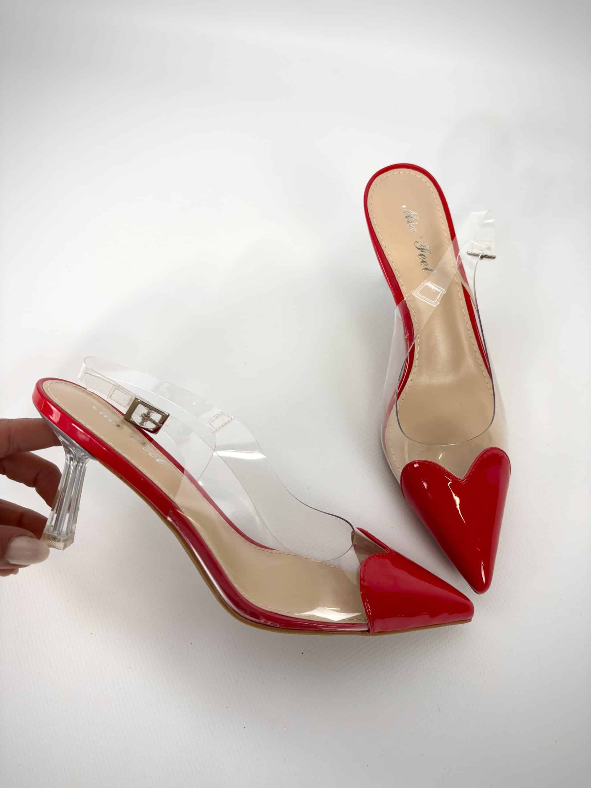 Slingback Pvc Cuore - Rosso