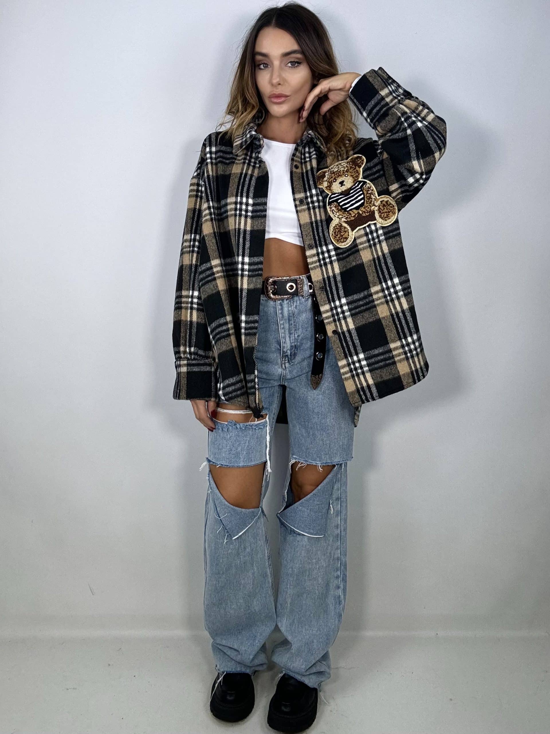 New Jeans Wide Strappi  - Denim Chiaro