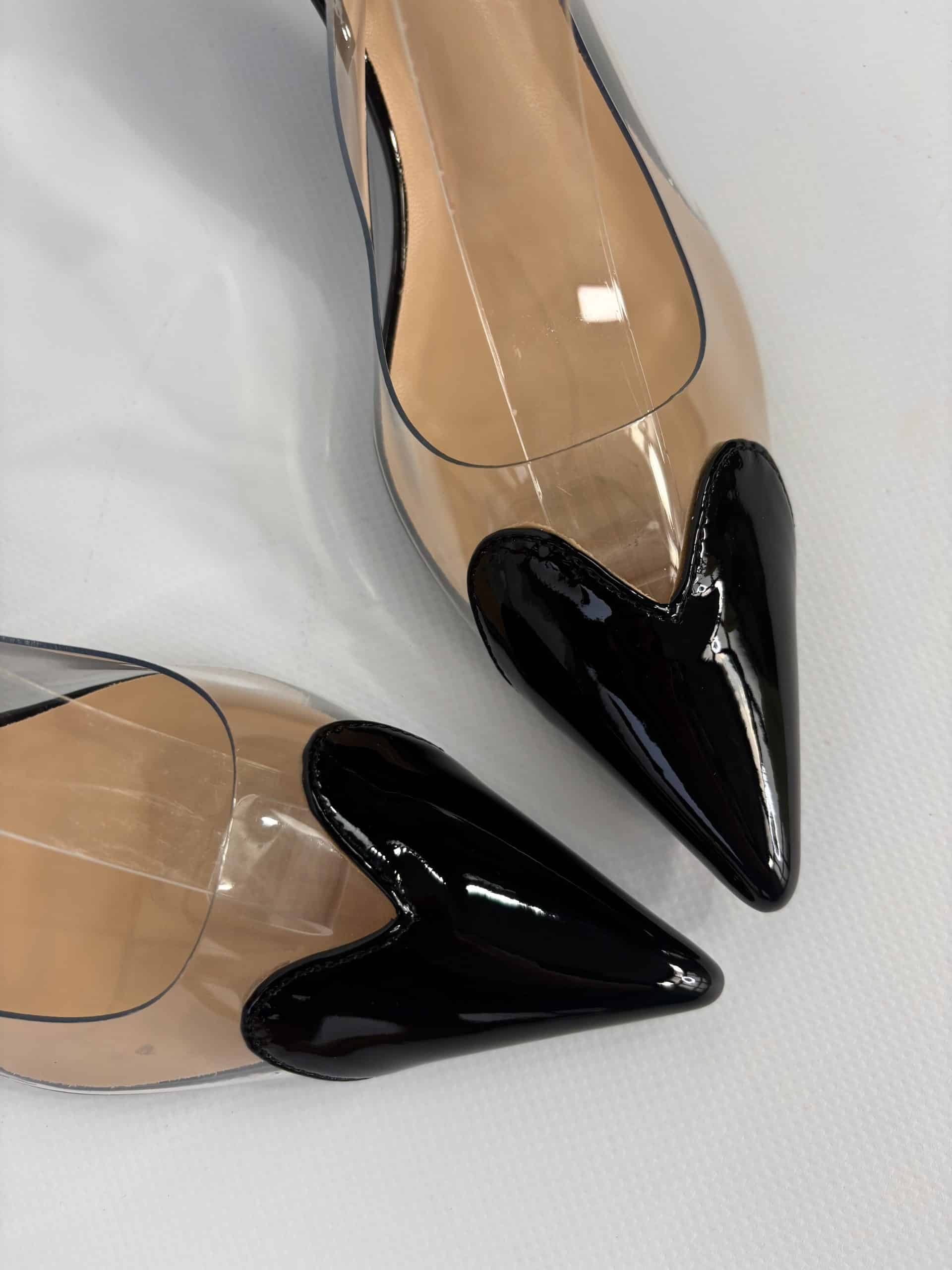 Slingback Pvc Cuore - Nero