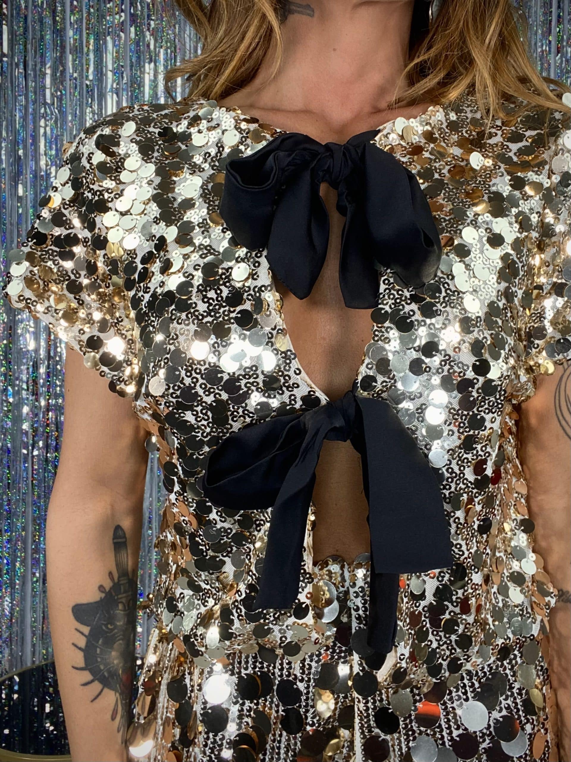 Top Paillettes con Fiocchi - Oro
