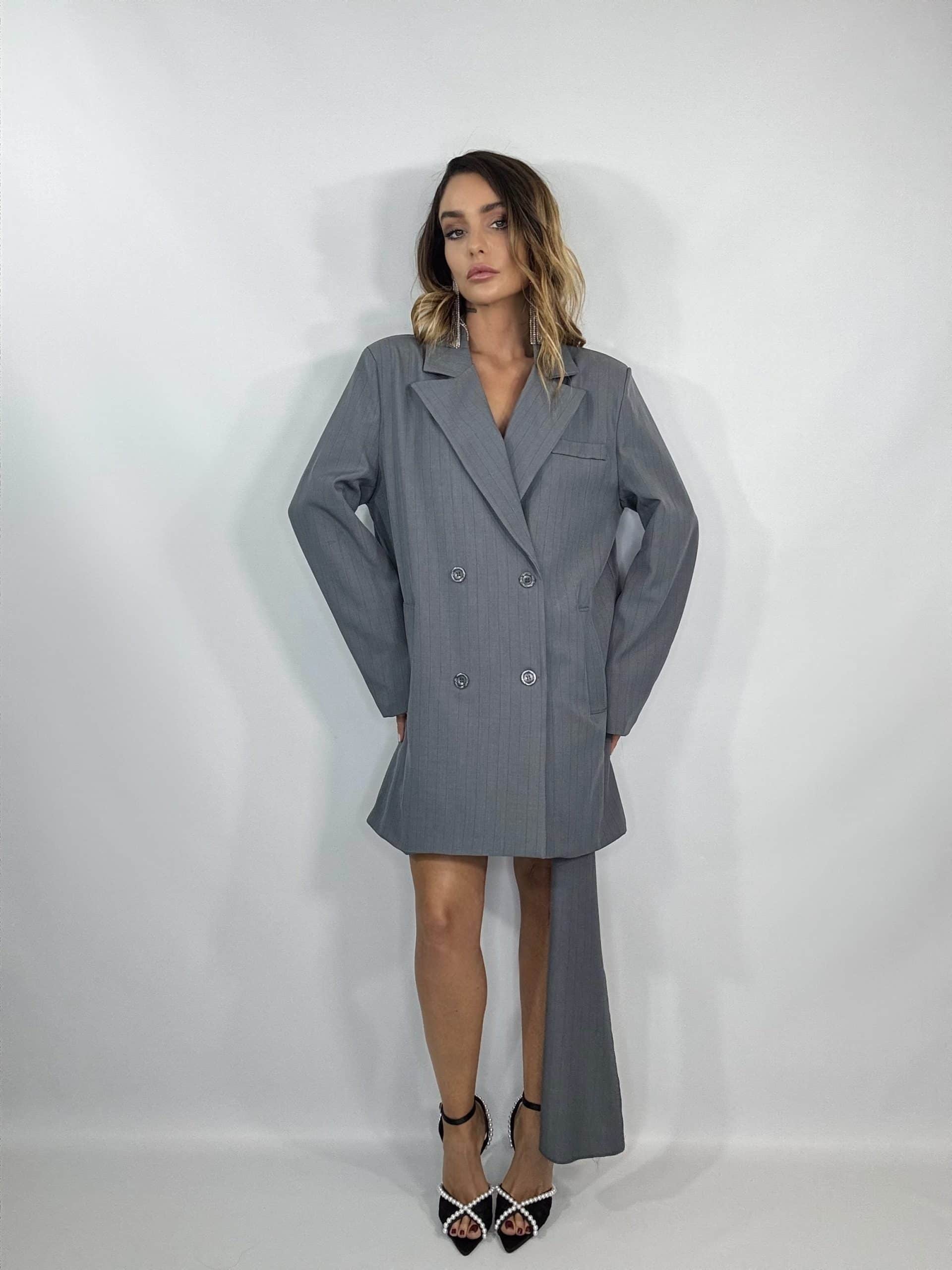 Blazer Super Over Gessato - Grigio