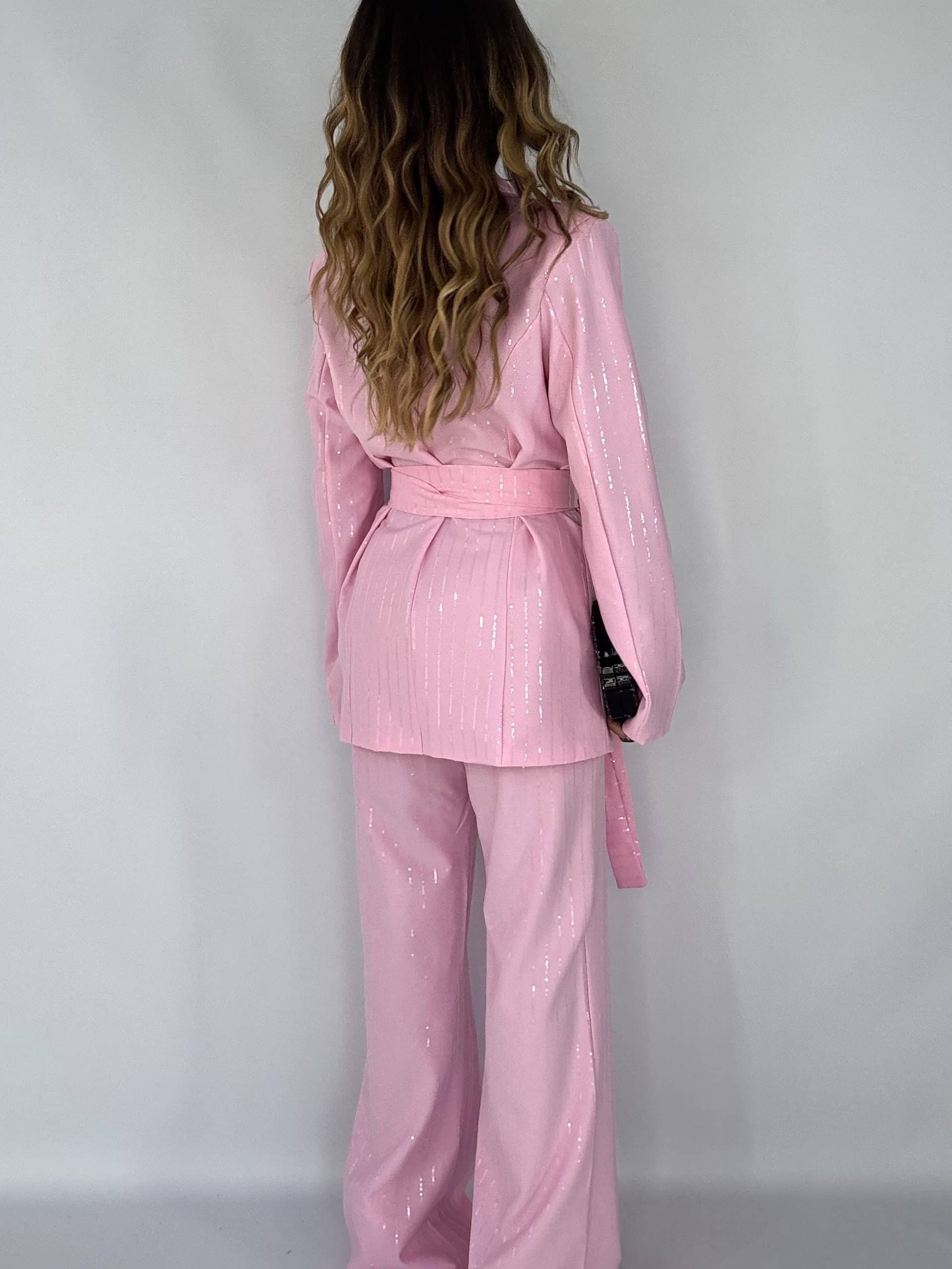 Completo Over Kimono Paillettes - Rosa