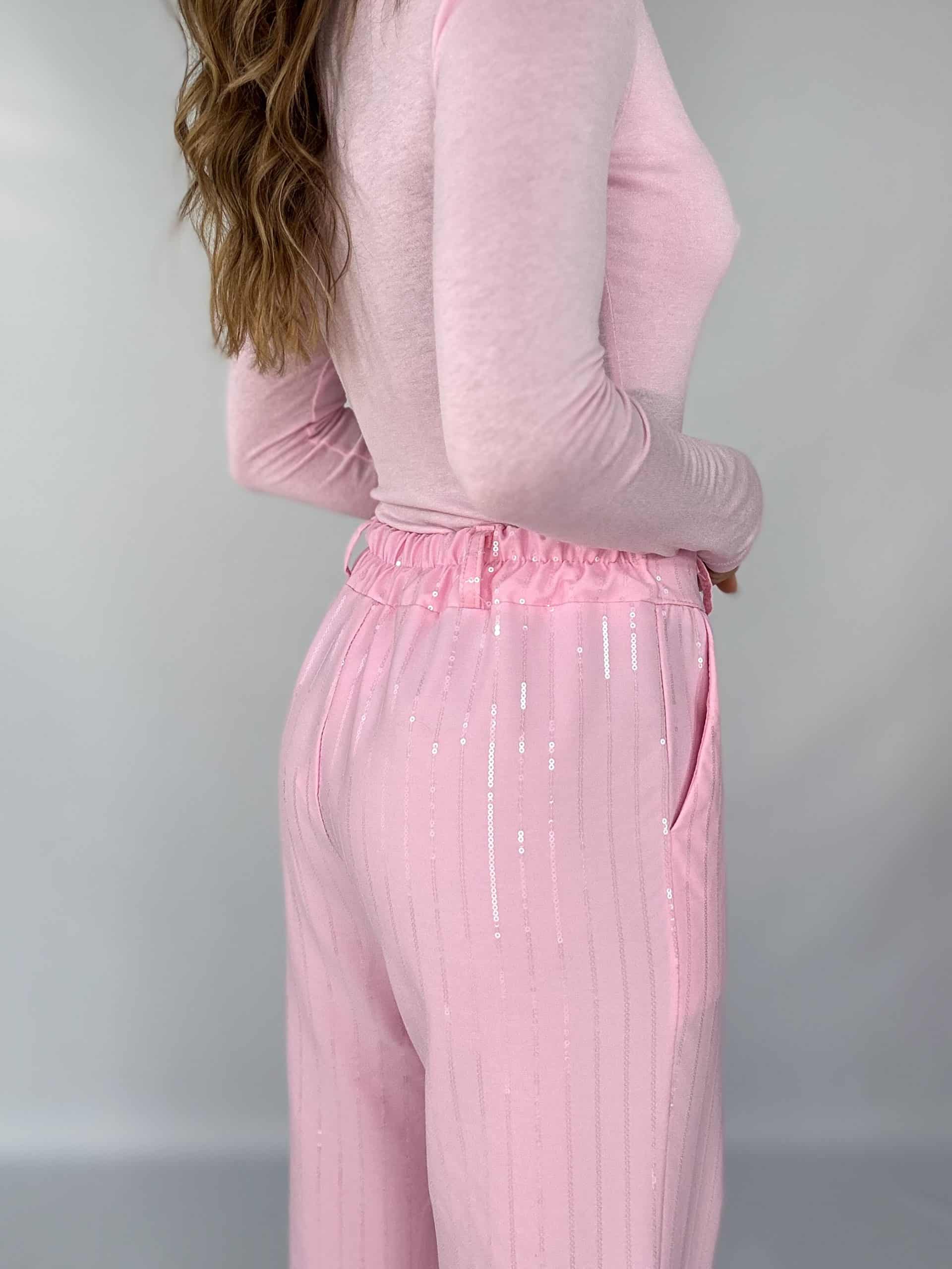 Completo Over Kimono Paillettes - Rosa