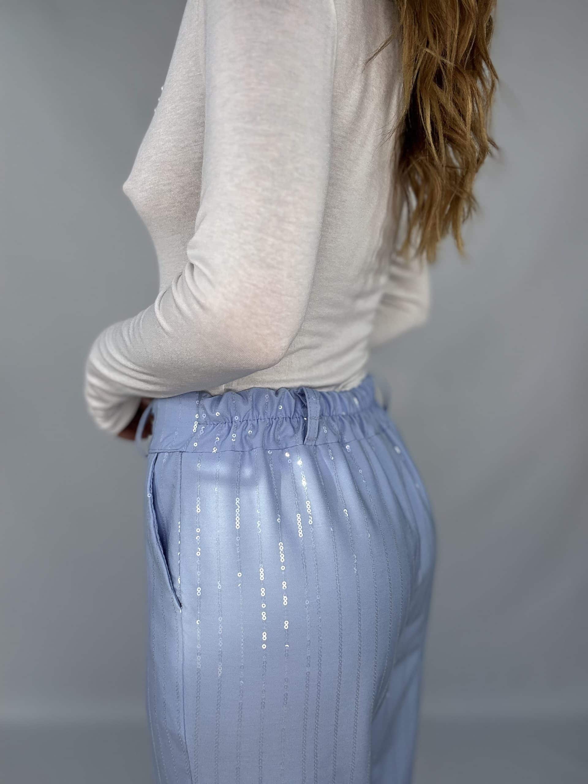 Completo Over Kimono Paillettes - Celeste