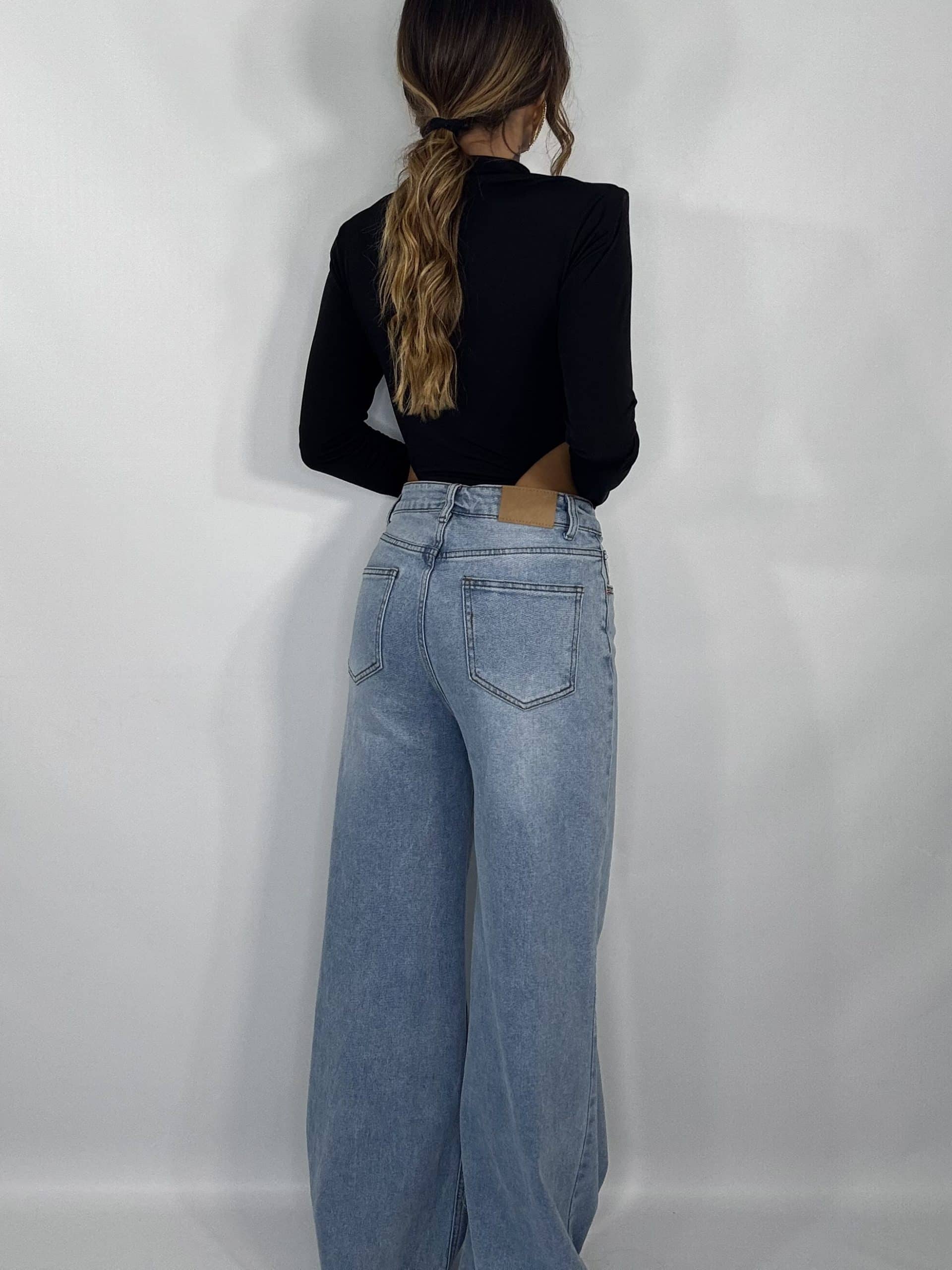 Jeans Wide Taglio Vivo - Denim