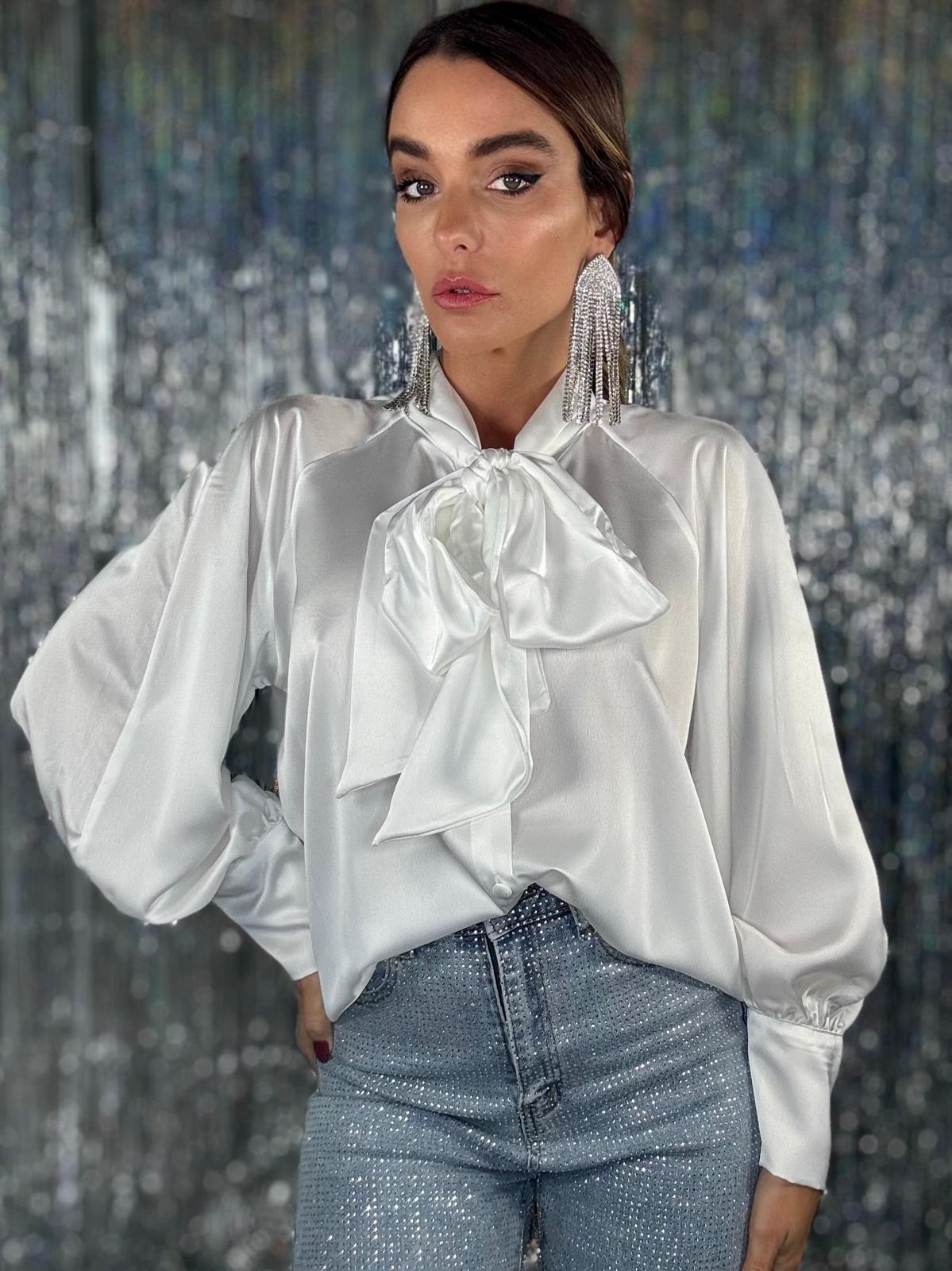 Camicia Satin Fiocco - Bianco