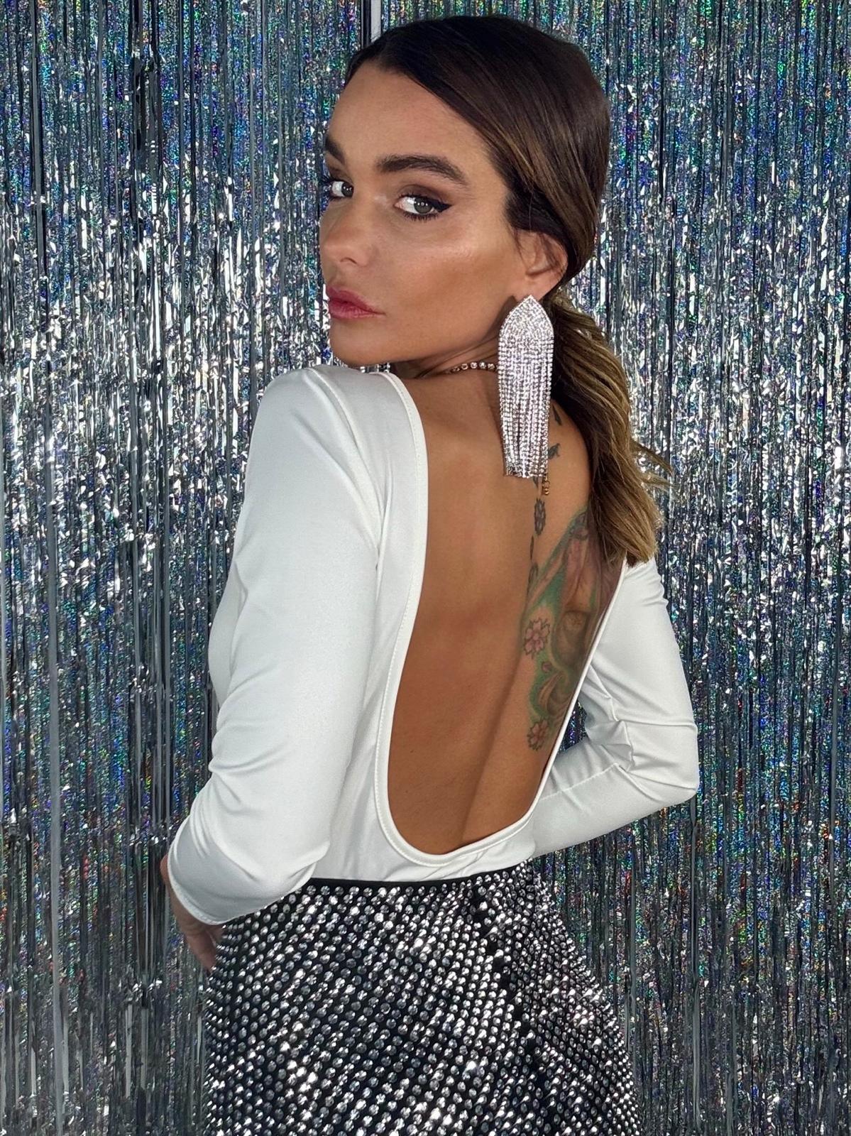 Hot Pants Strass- Argento / Nero