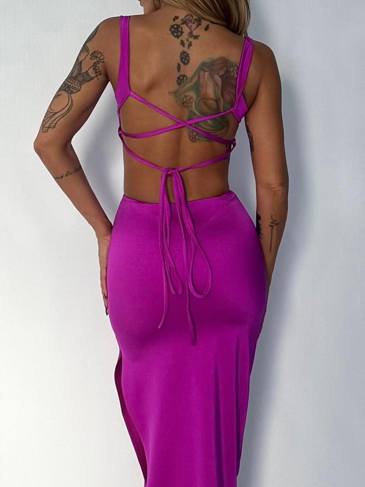 Summer Midi Dress Kim - Fucsia