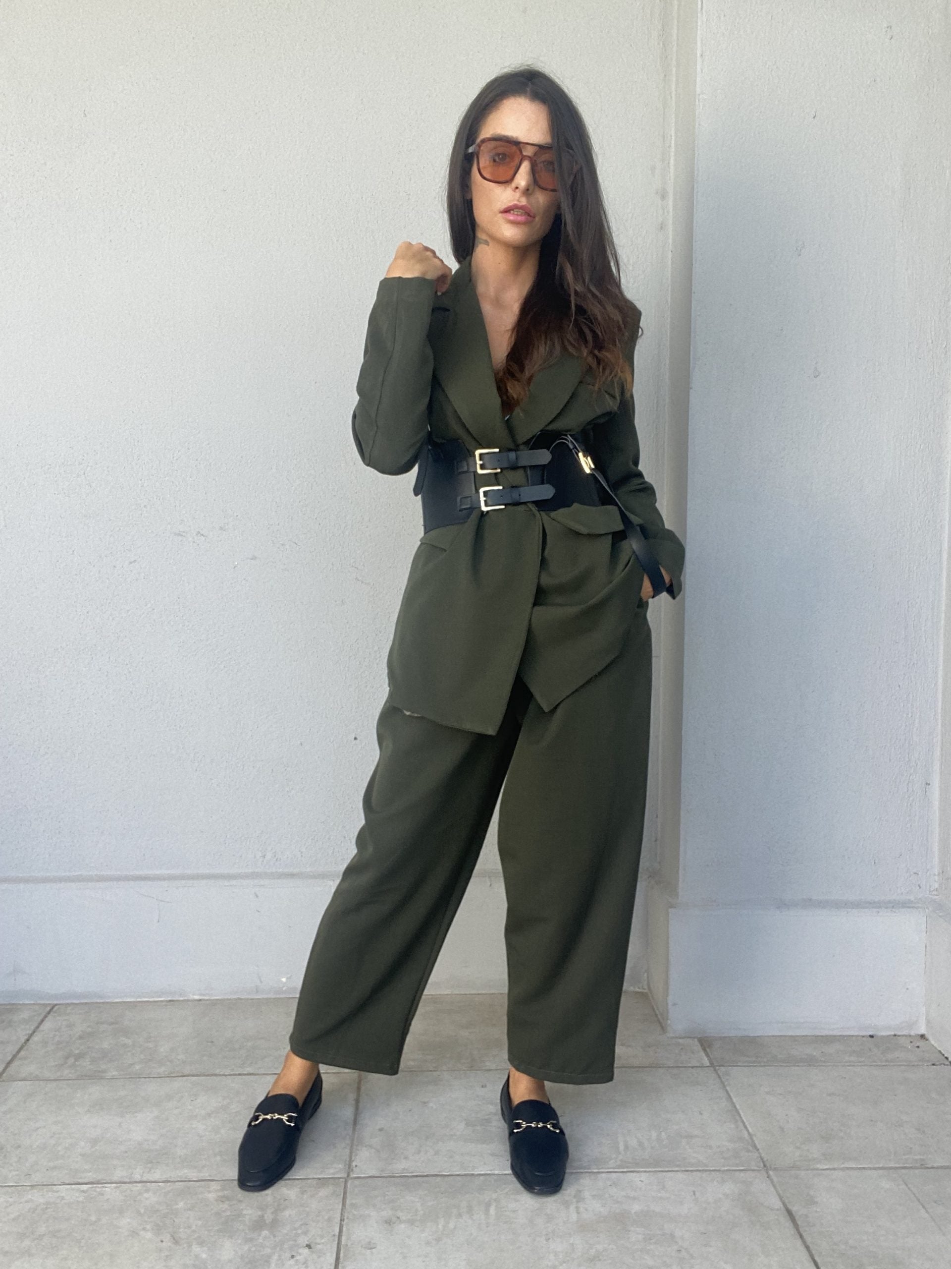 Pantaloni Completo Pinces - Verde Militare