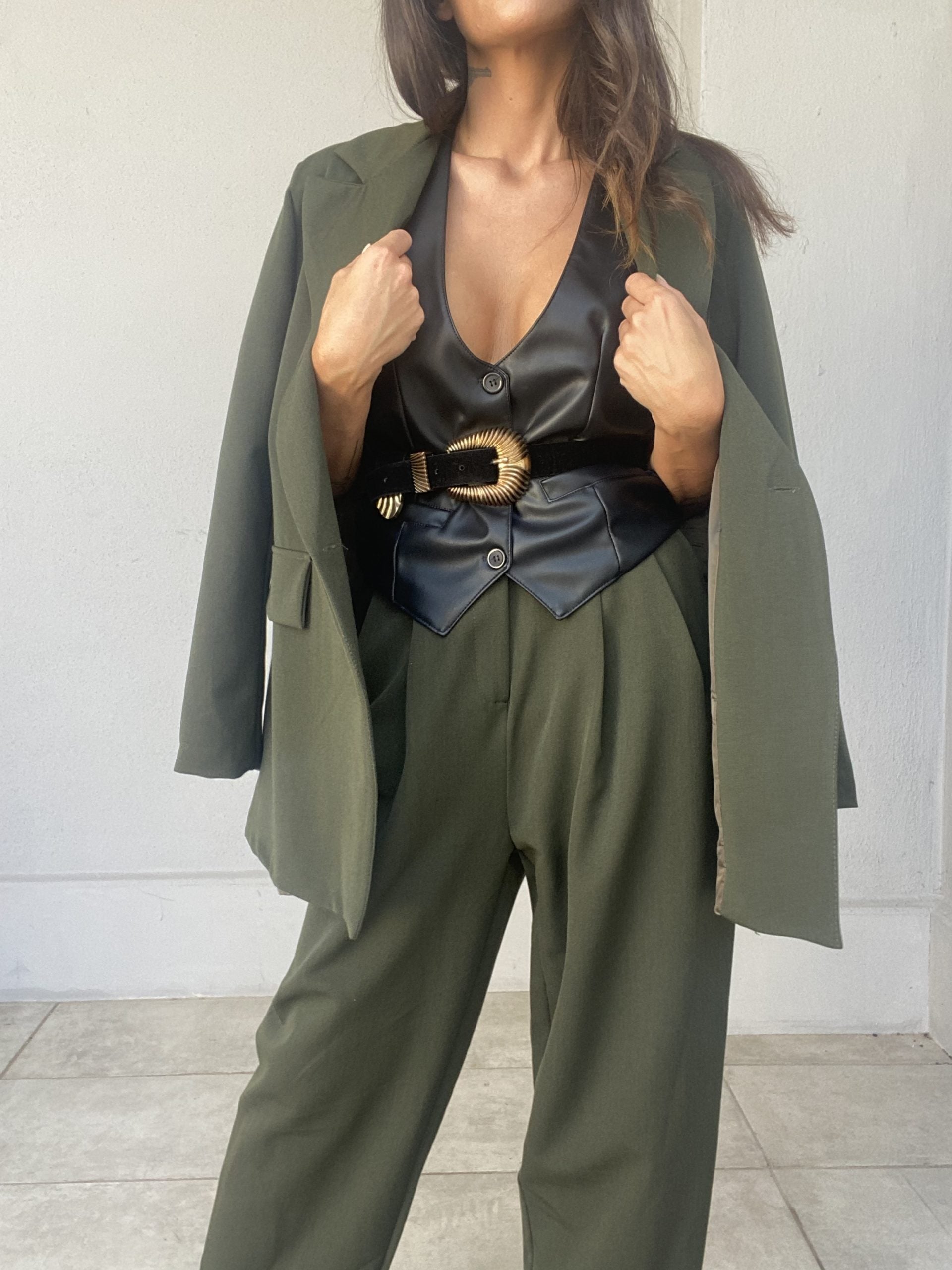 Pantaloni Completo Pinces - Verde Militare